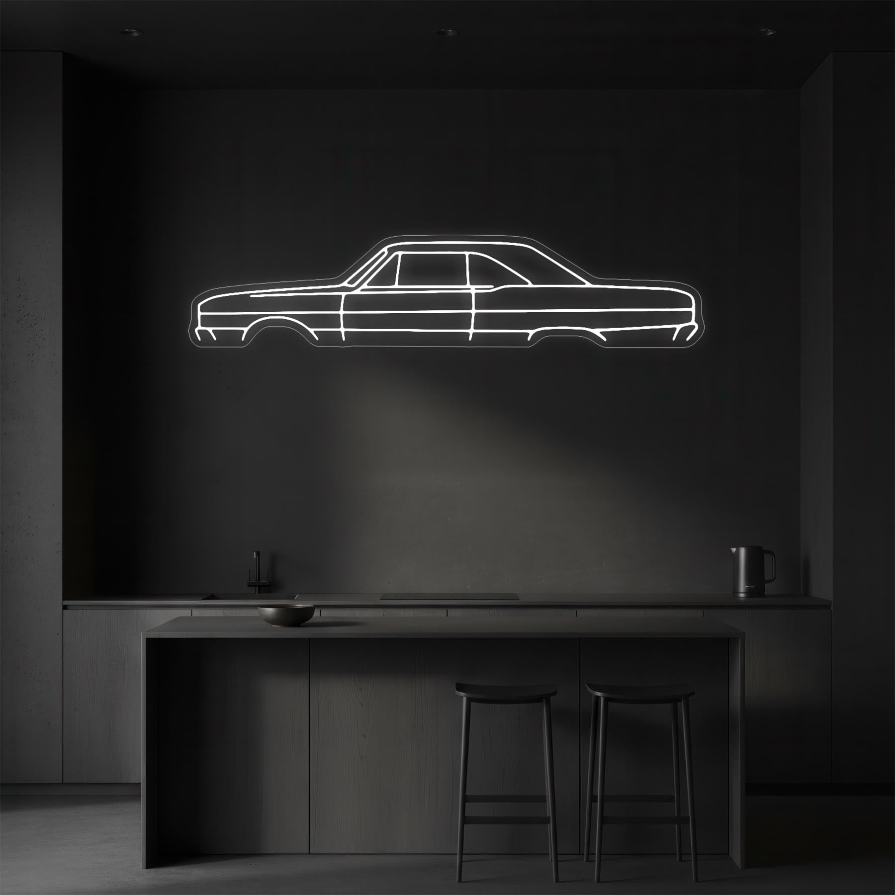 Dart 1969 Neon Silhouette