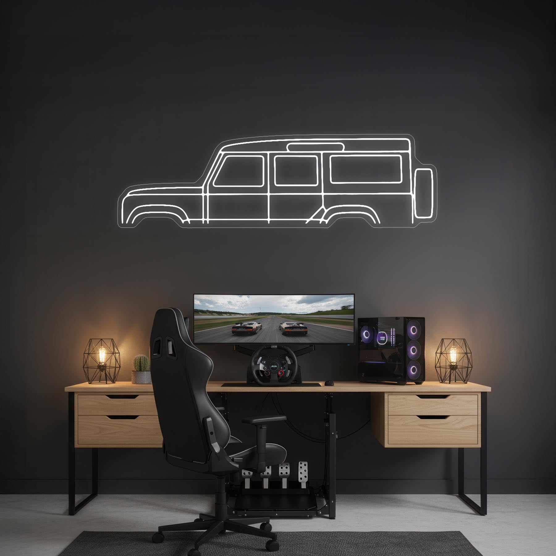 Defender 110 Neon Silhouette