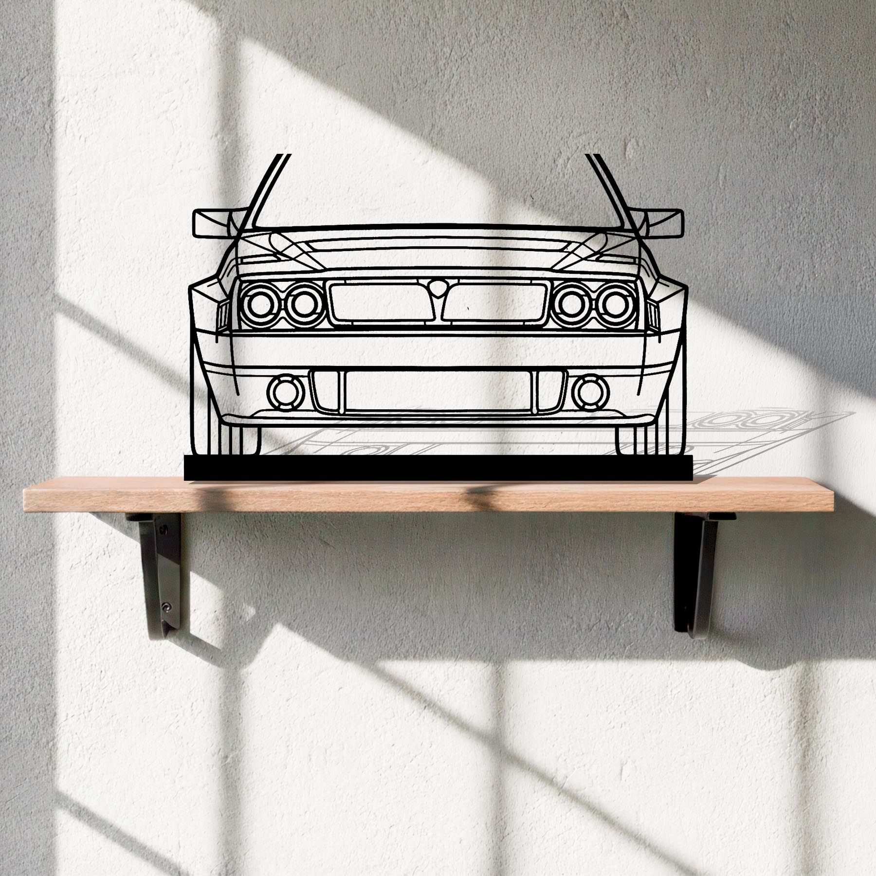 Delta Futurista Front Silhouette Metal Art Stand