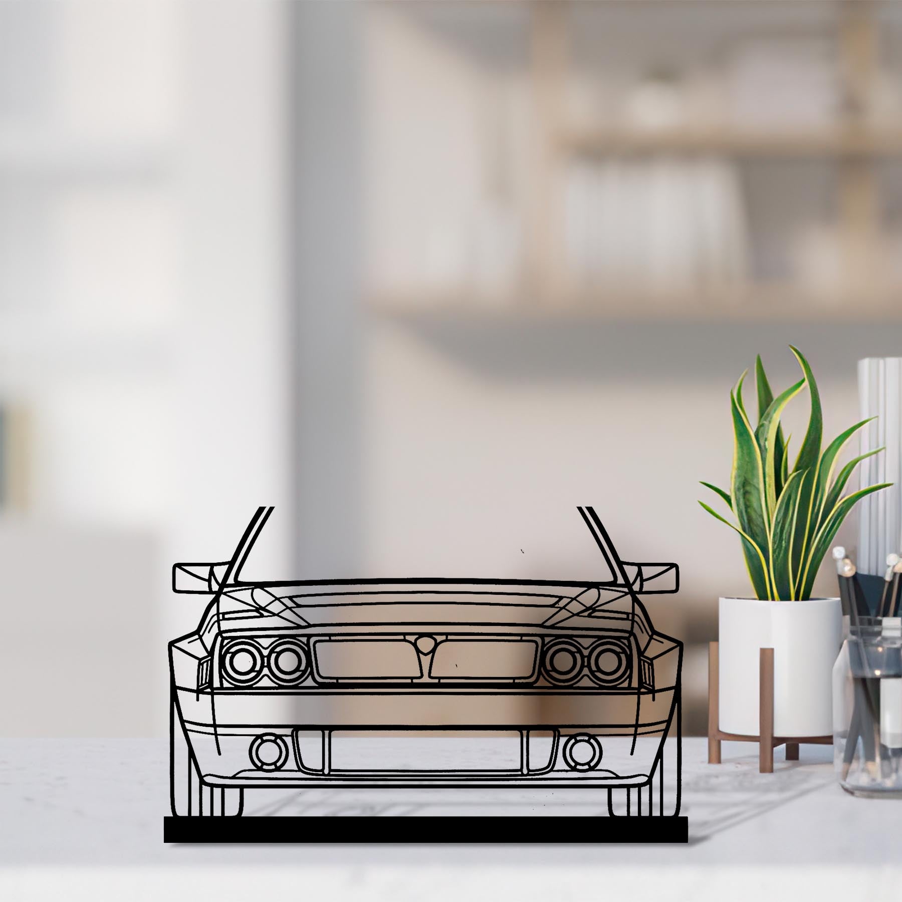 Delta Futurista Front Silhouette Metal Art Stand