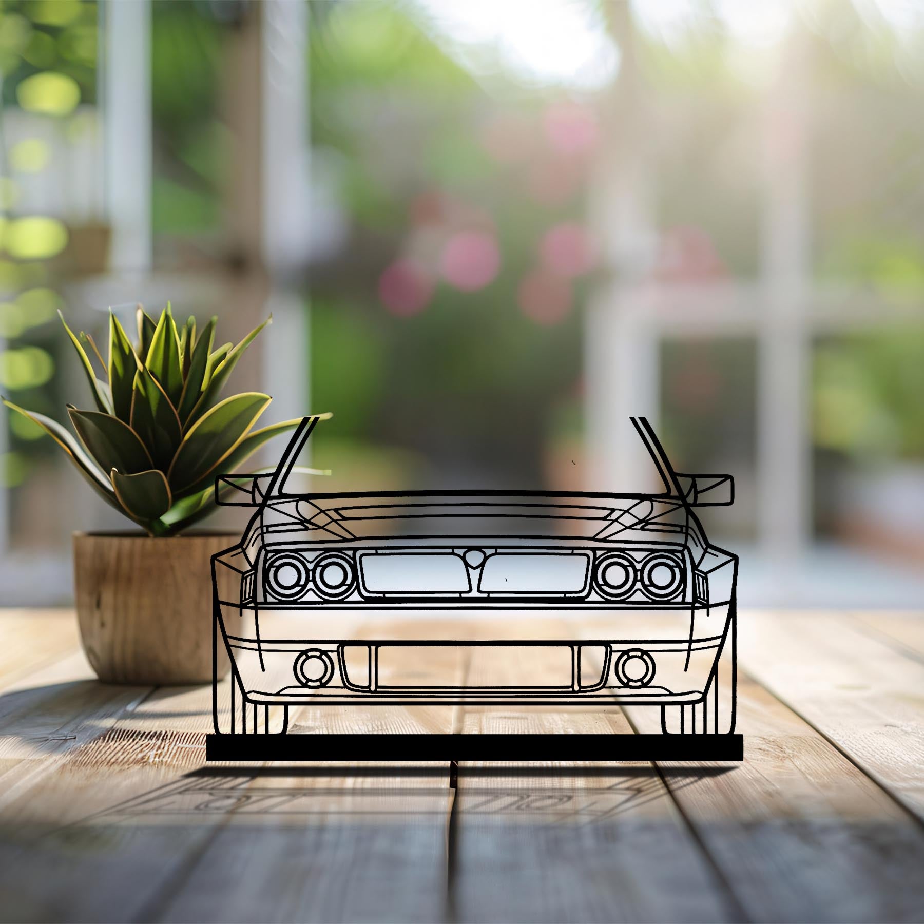 Delta Futurista Front Silhouette Metal Art Stand