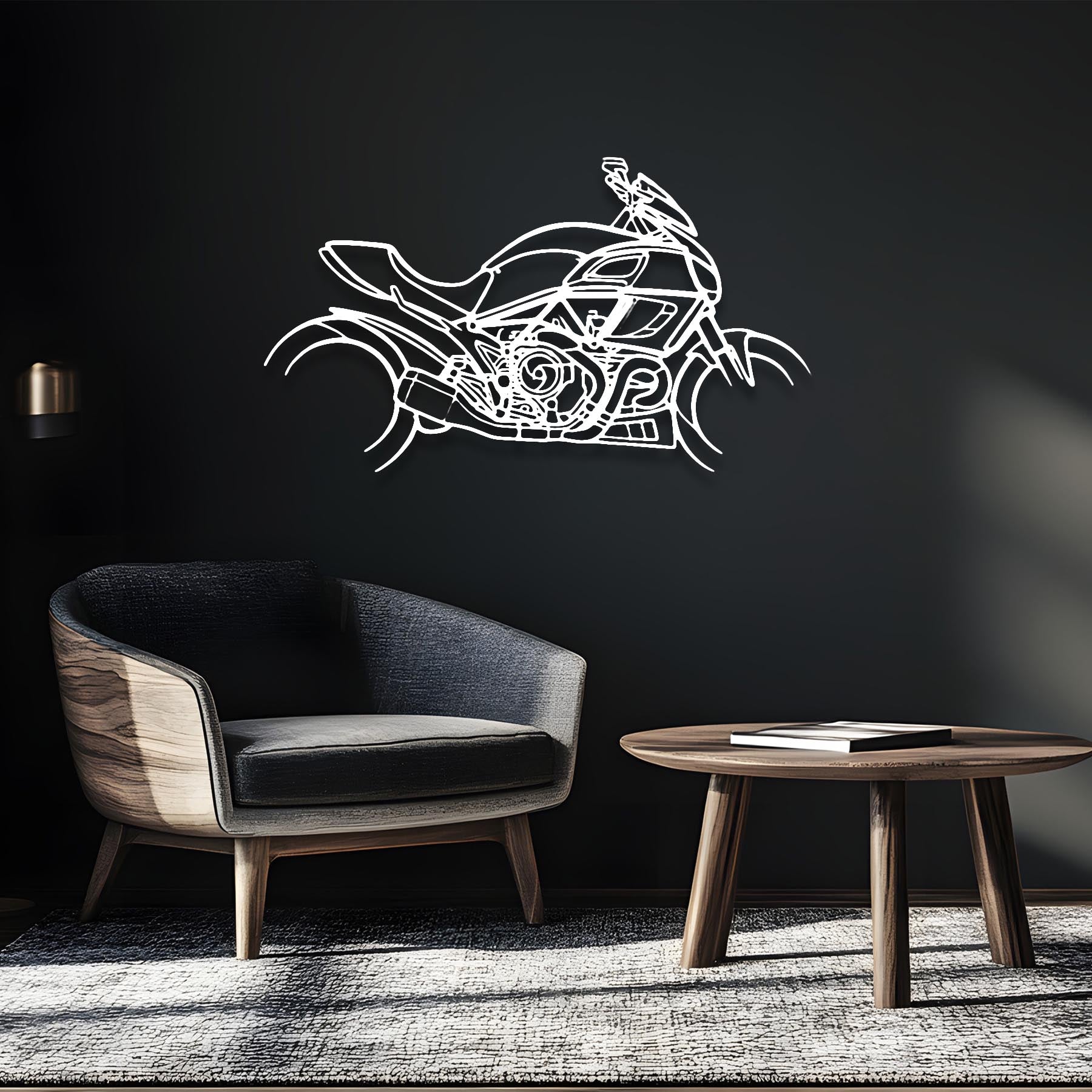 Diavel 2013 Silhouette Metal Wall Art