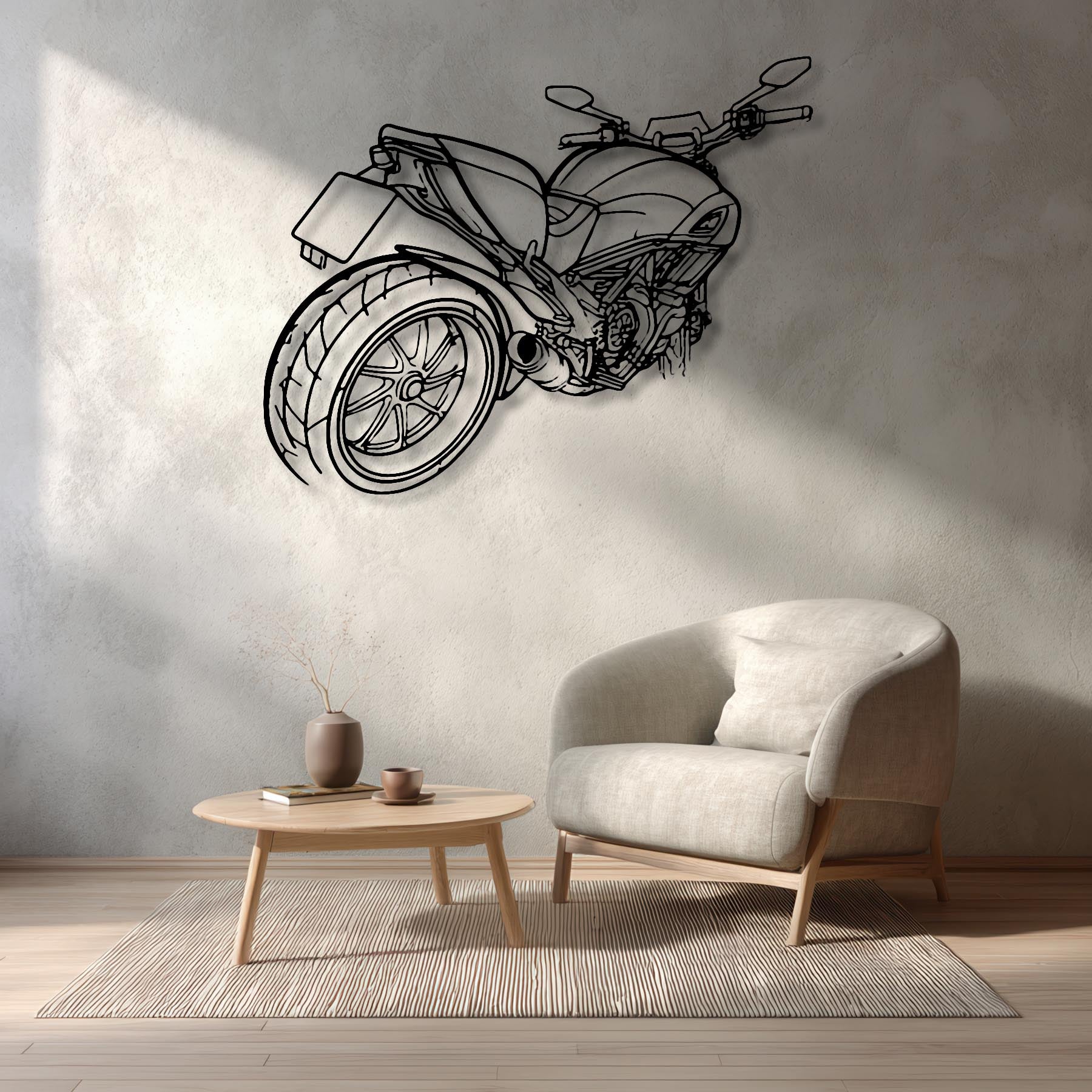 Diavel 2015 Angle Silhouette Metal Wall Art