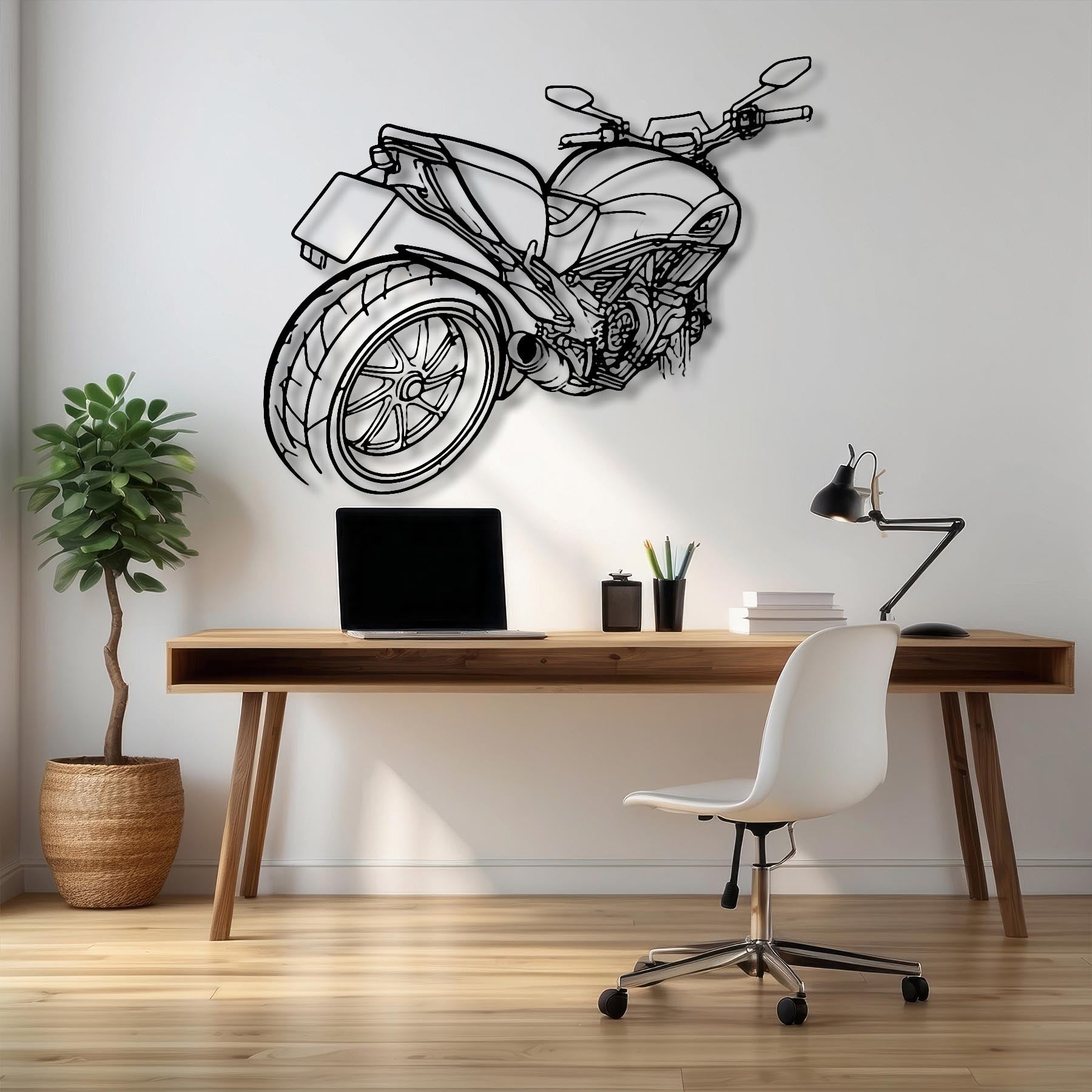 Diavel 2015 Angle Silhouette Metal Wall Art