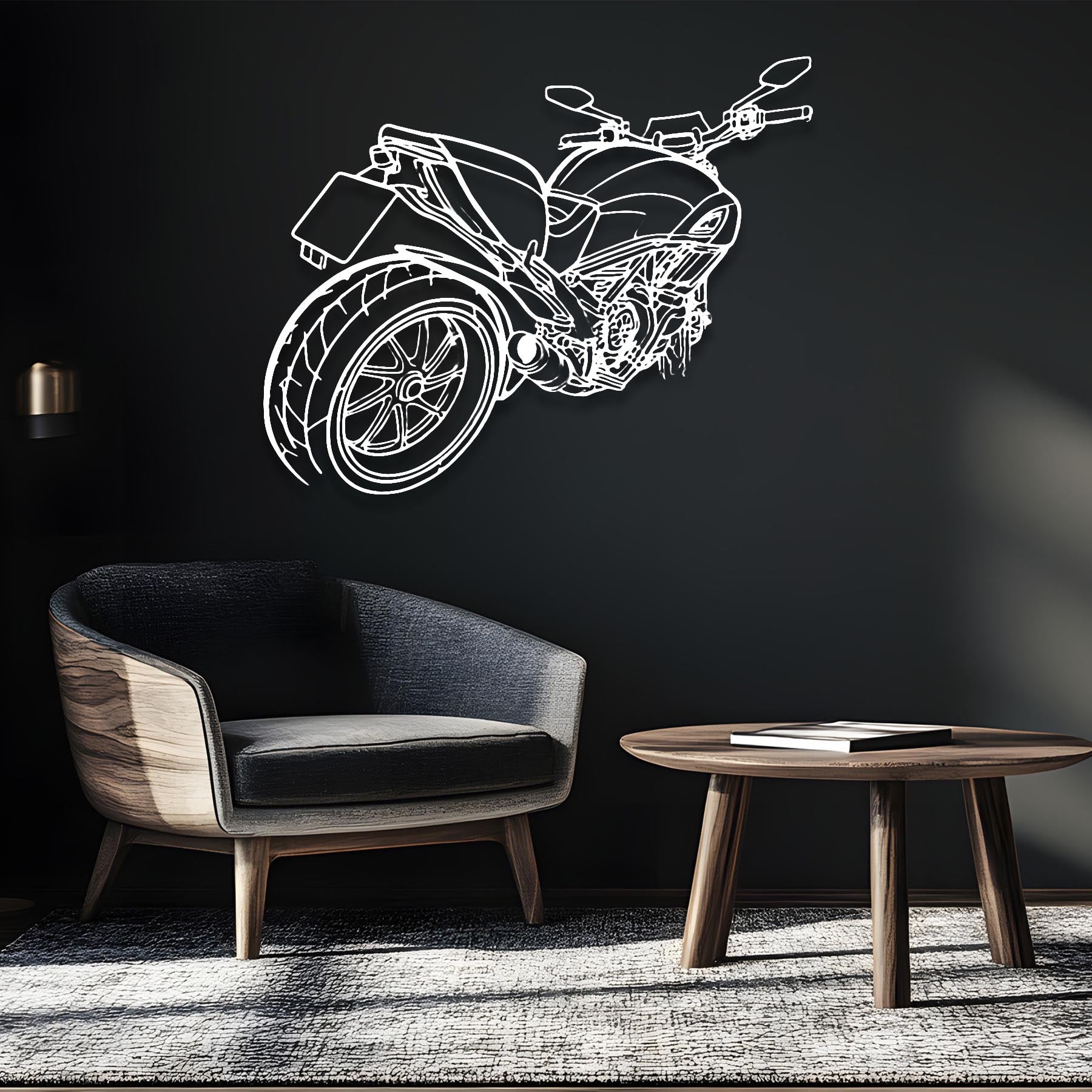 Diavel 2015 Angle Silhouette Metal Wall Art