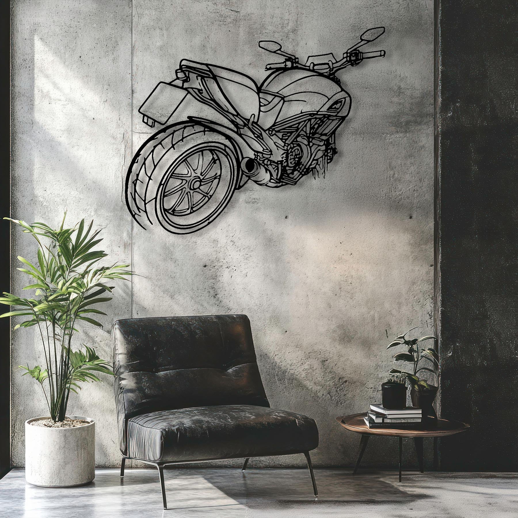 Diavel 2015 Angle Silhouette Metal Wall Art