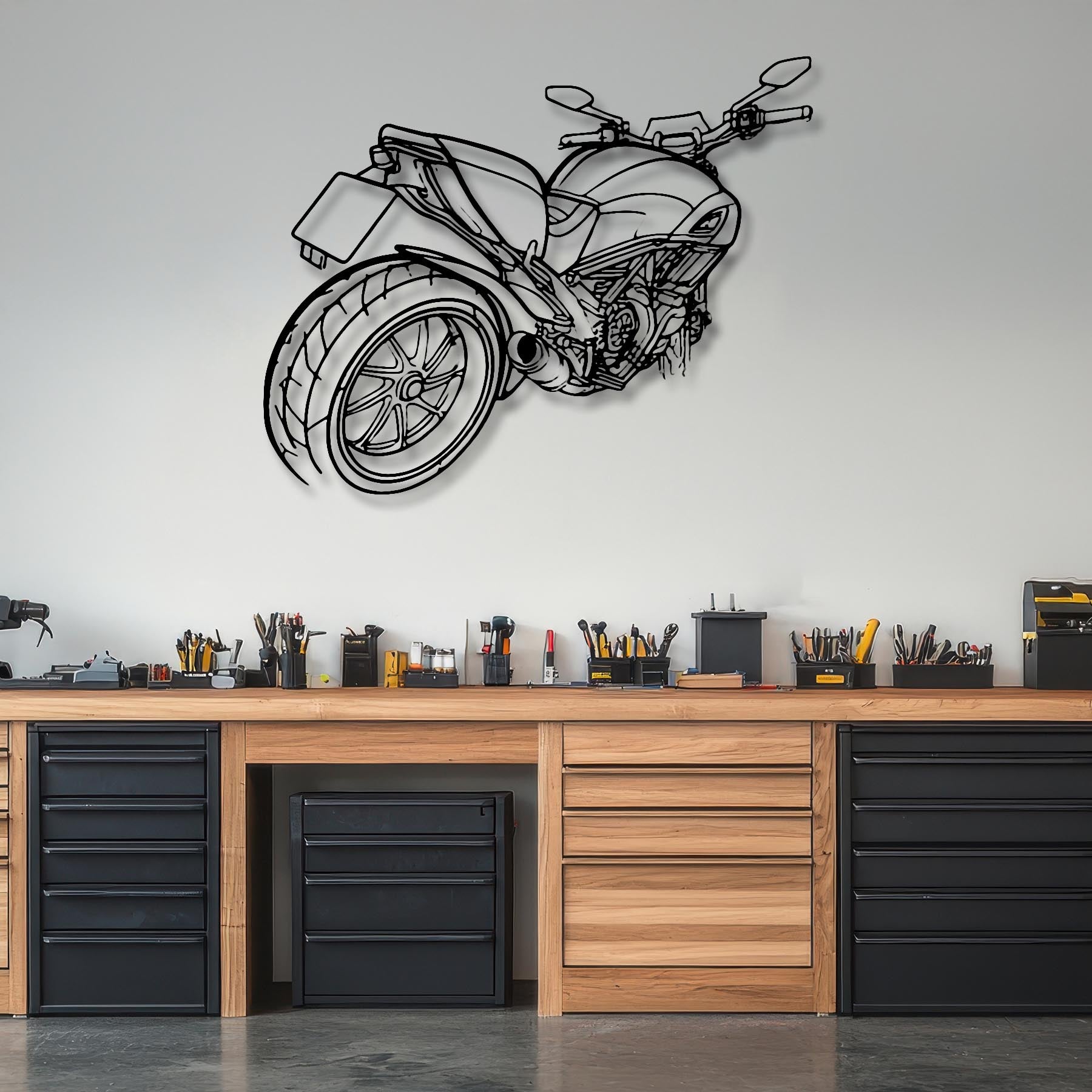 Diavel 2015 Angle Silhouette Metal Wall Art