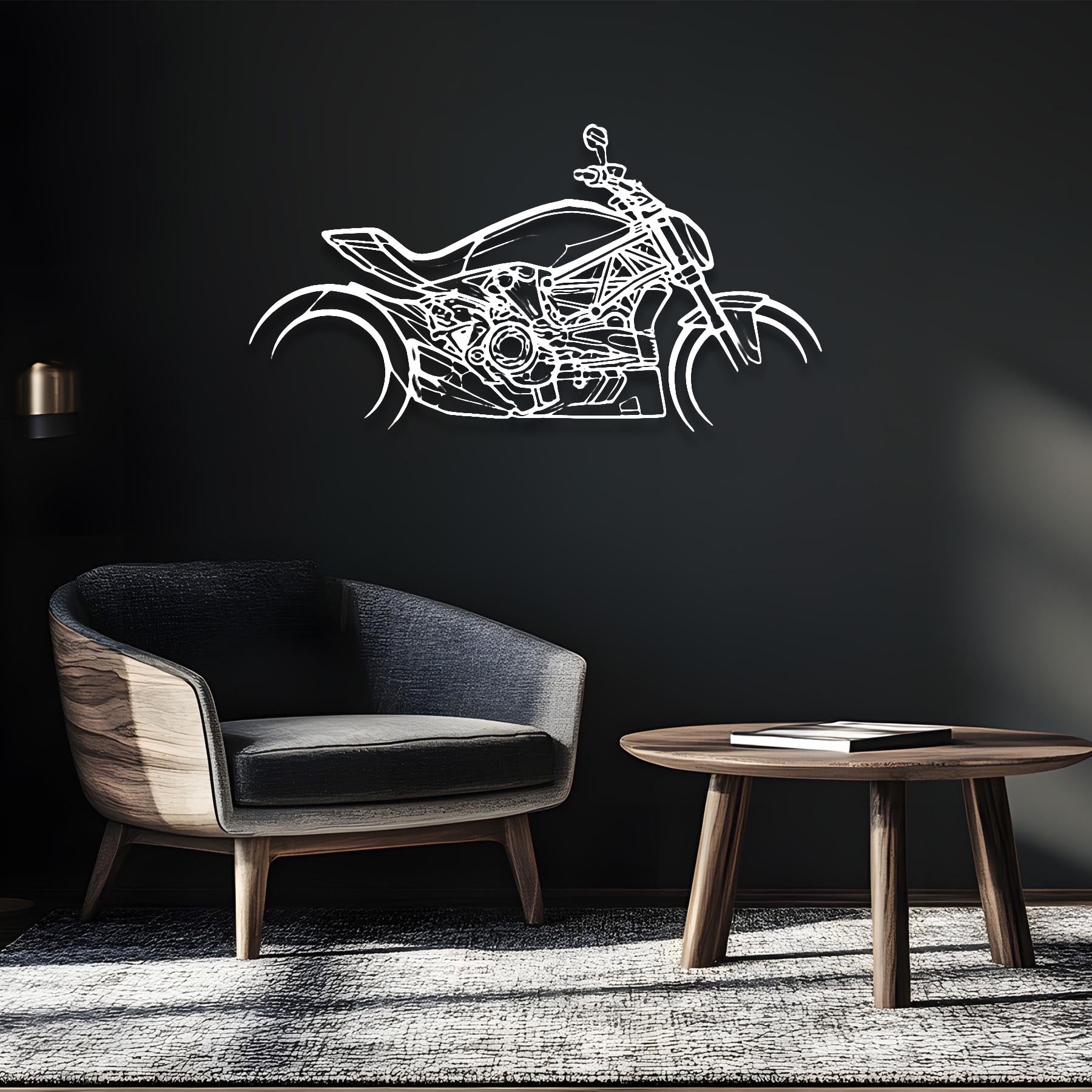 Diavel Dark Silhouette Metal Wall Art
