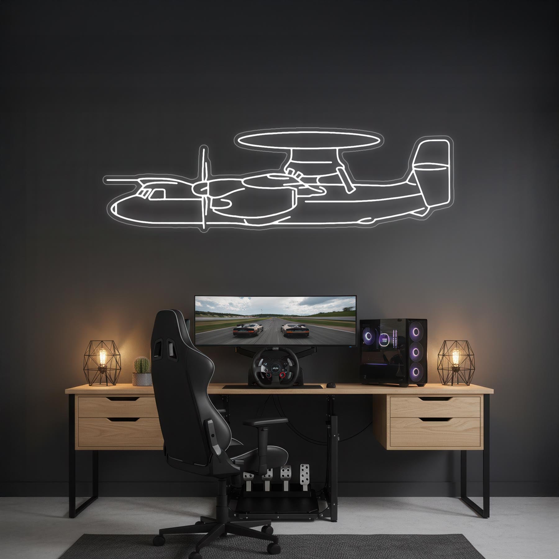 E-2D Advanced Hawkeye Neon Silhouette