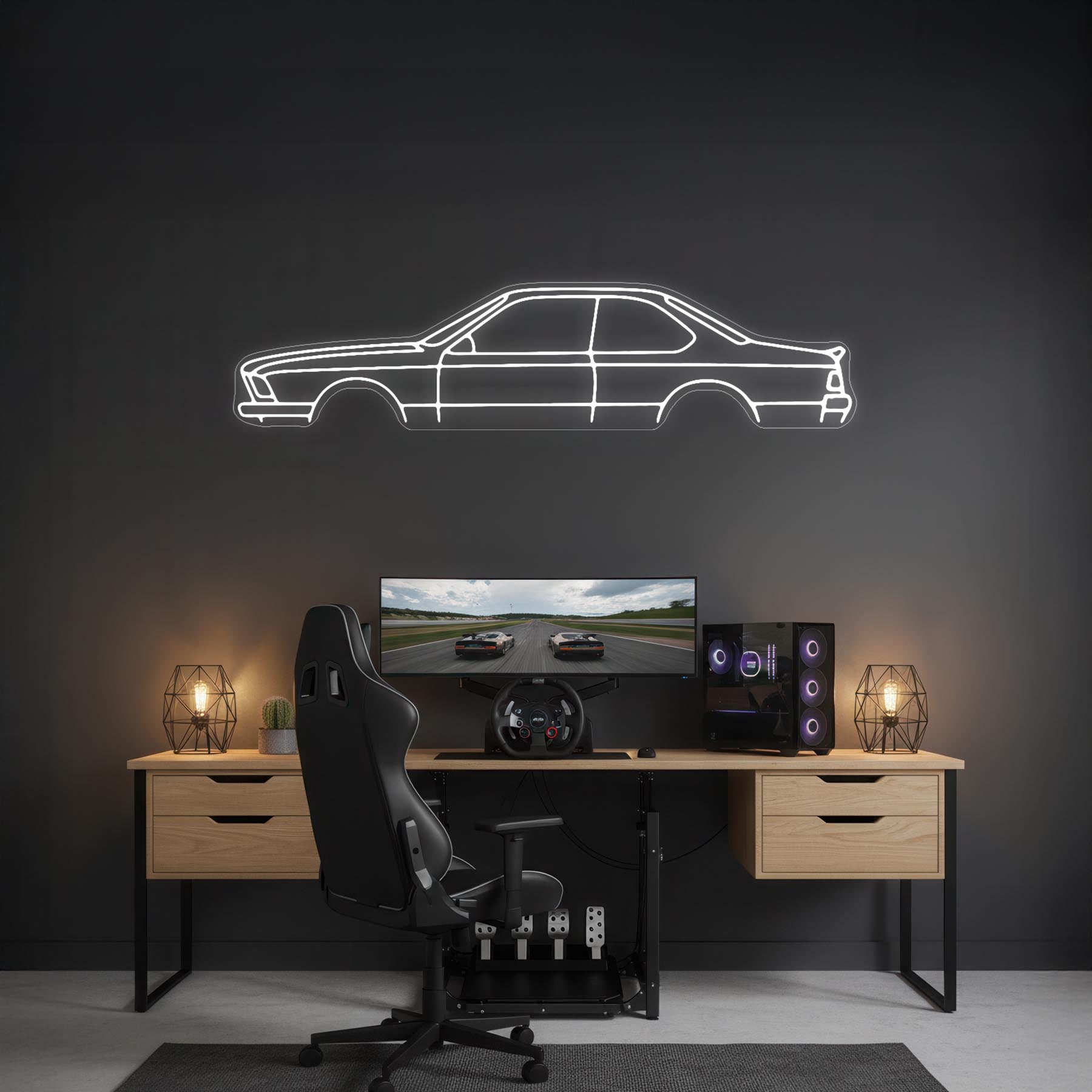 E24 635 Neon Silhouette