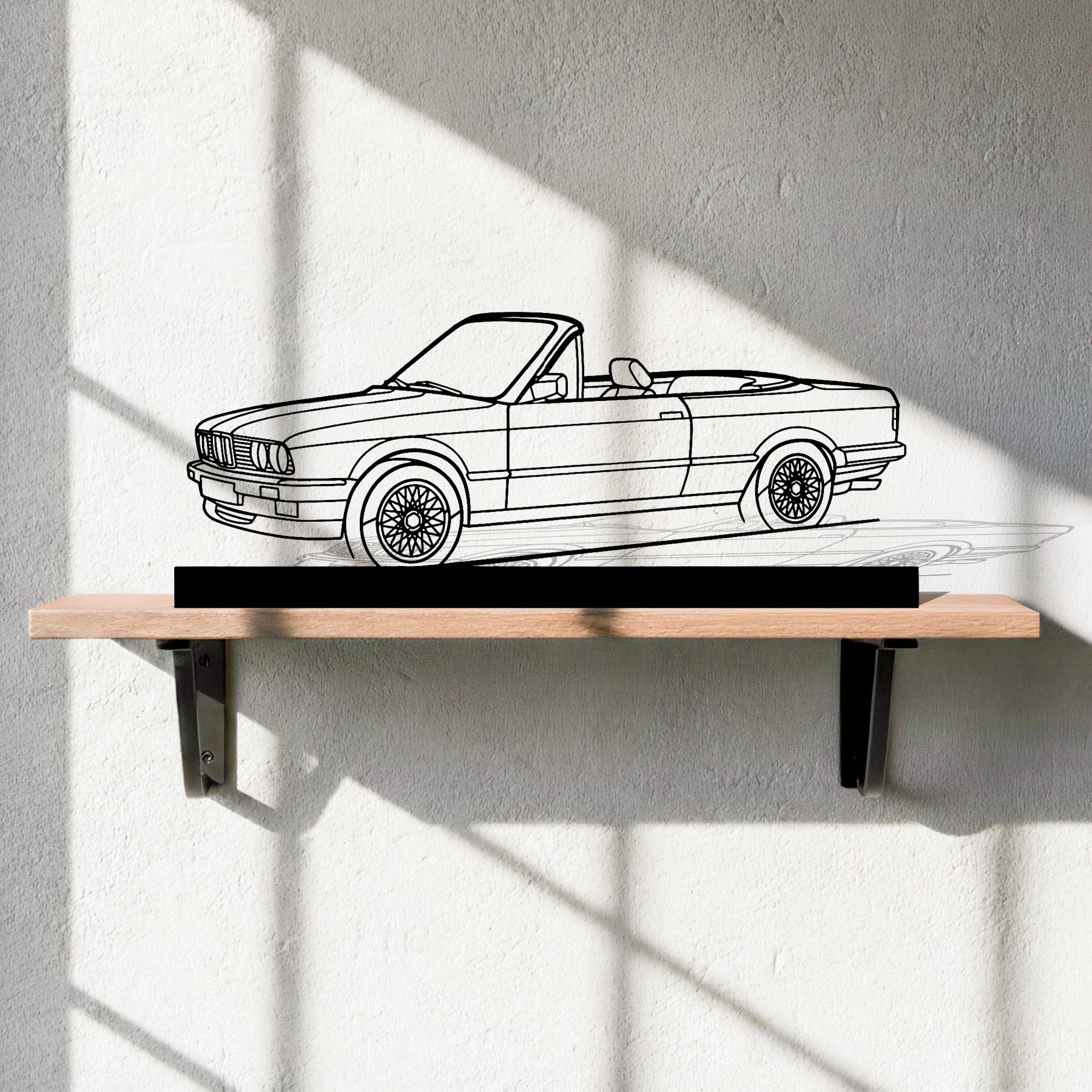 E30 Convertible Angle Silhouette Metal Art Stand