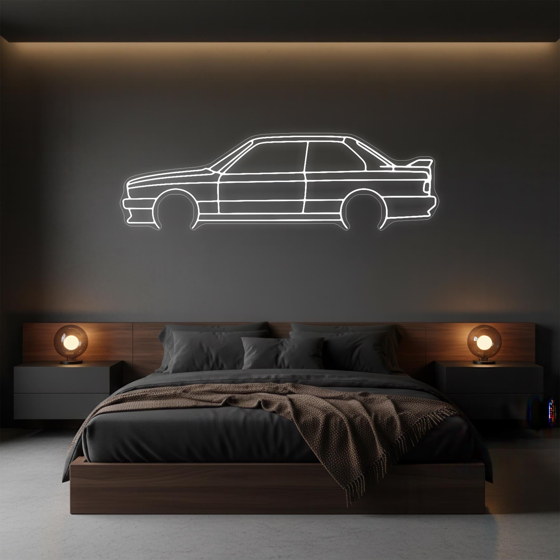 E30 M3 Detailed Neon Silhouette