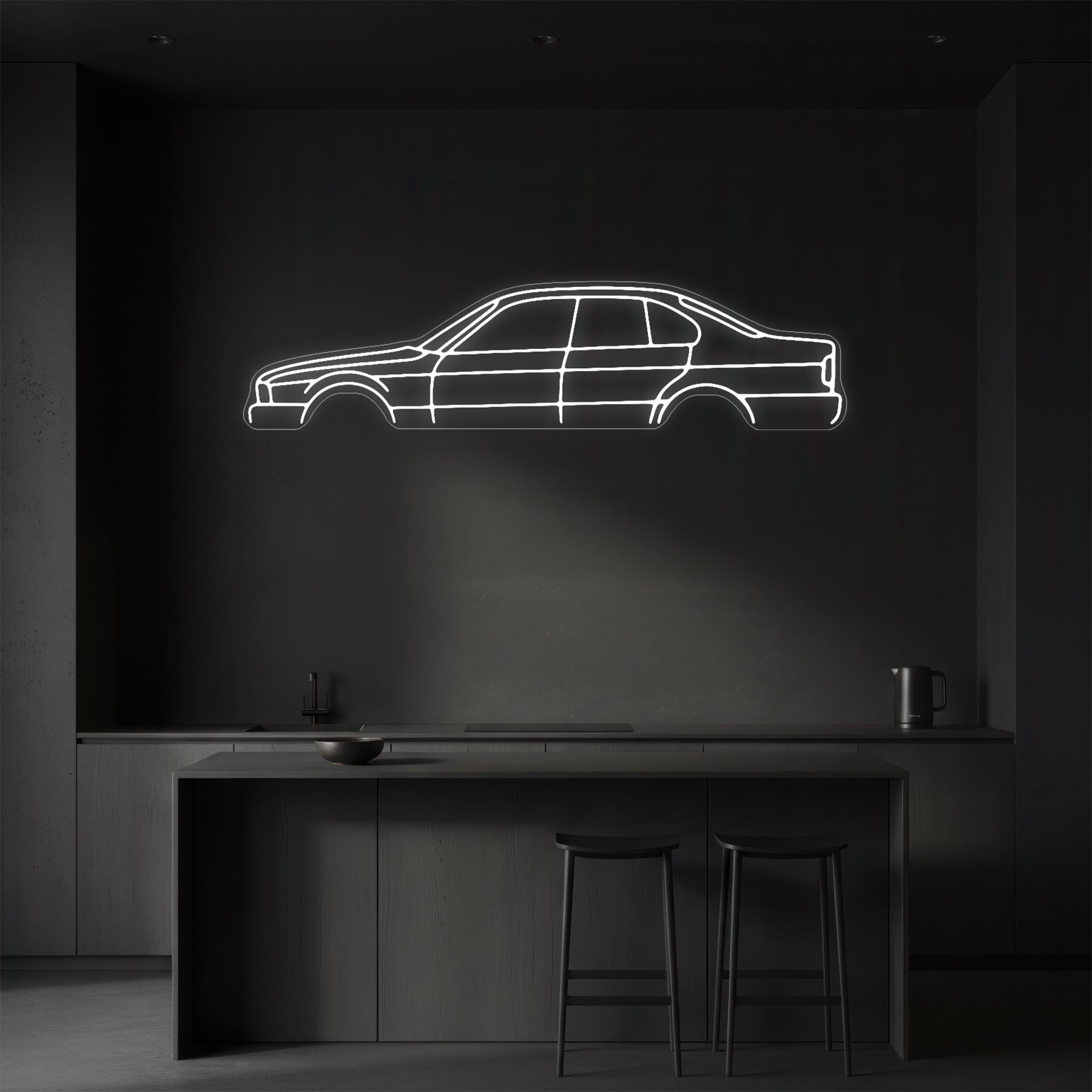 E34 M5 Neon Silhouette
