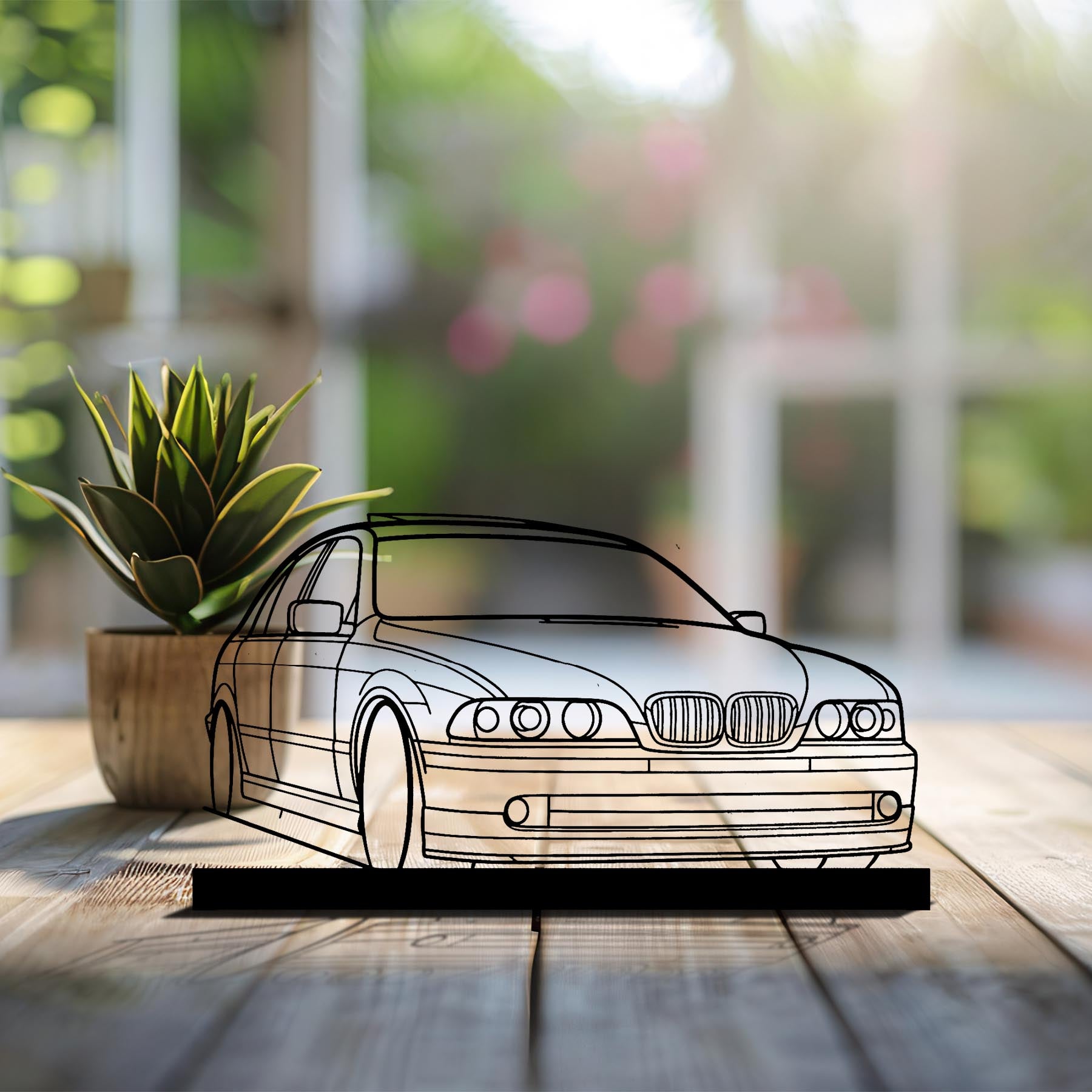 E39 Angle Silhouette Metal Art Stand