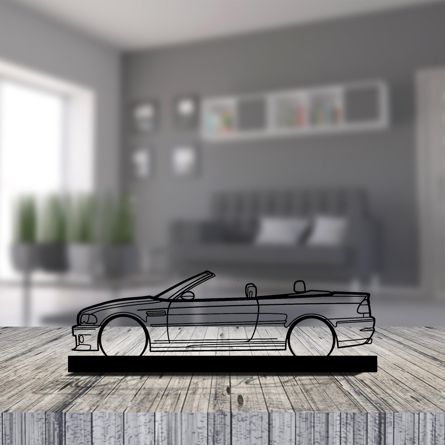 E46 m3 convertible Silhouette Metal Art Stand