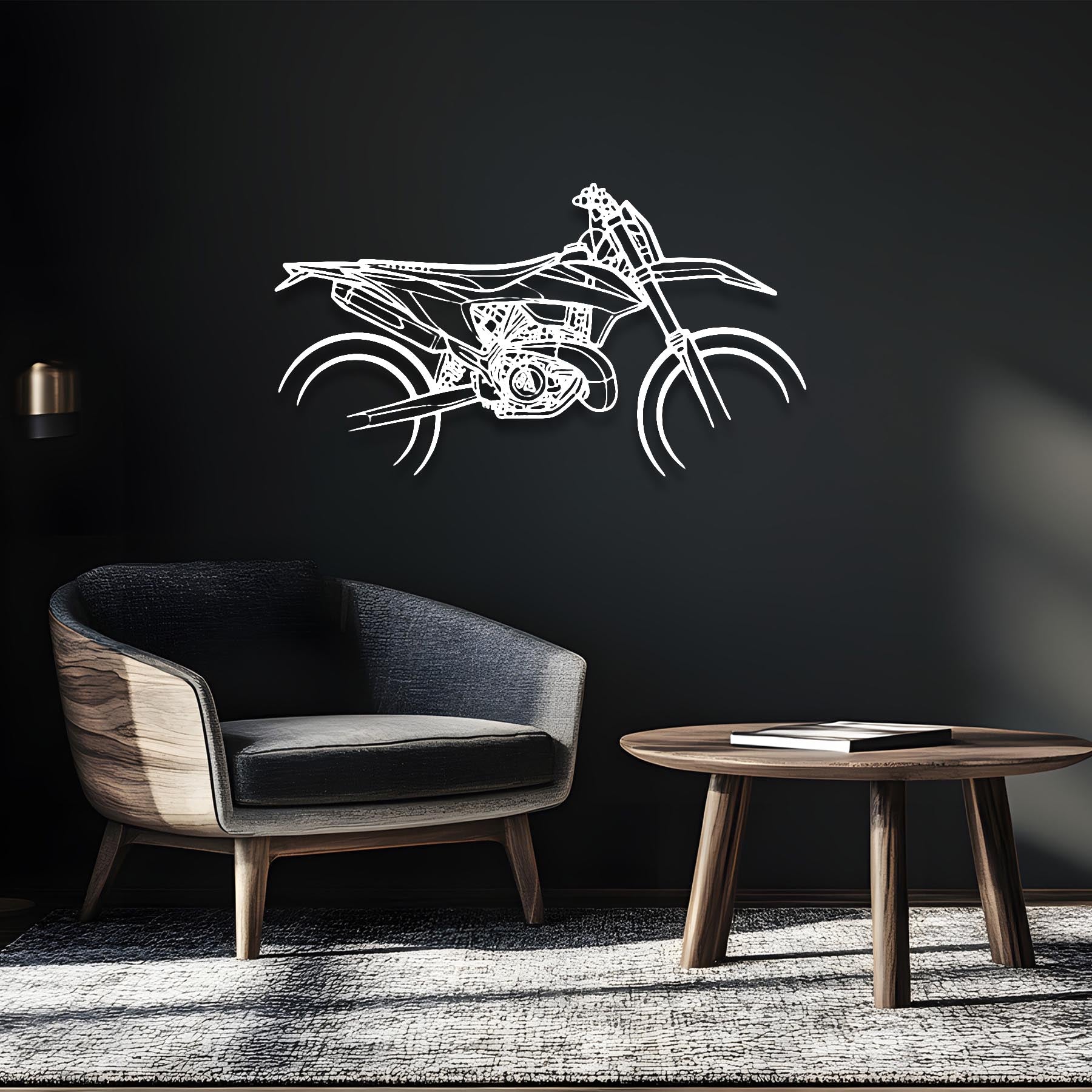 EXC 300 2020 Supermoto Silhouette Metal Wall Art