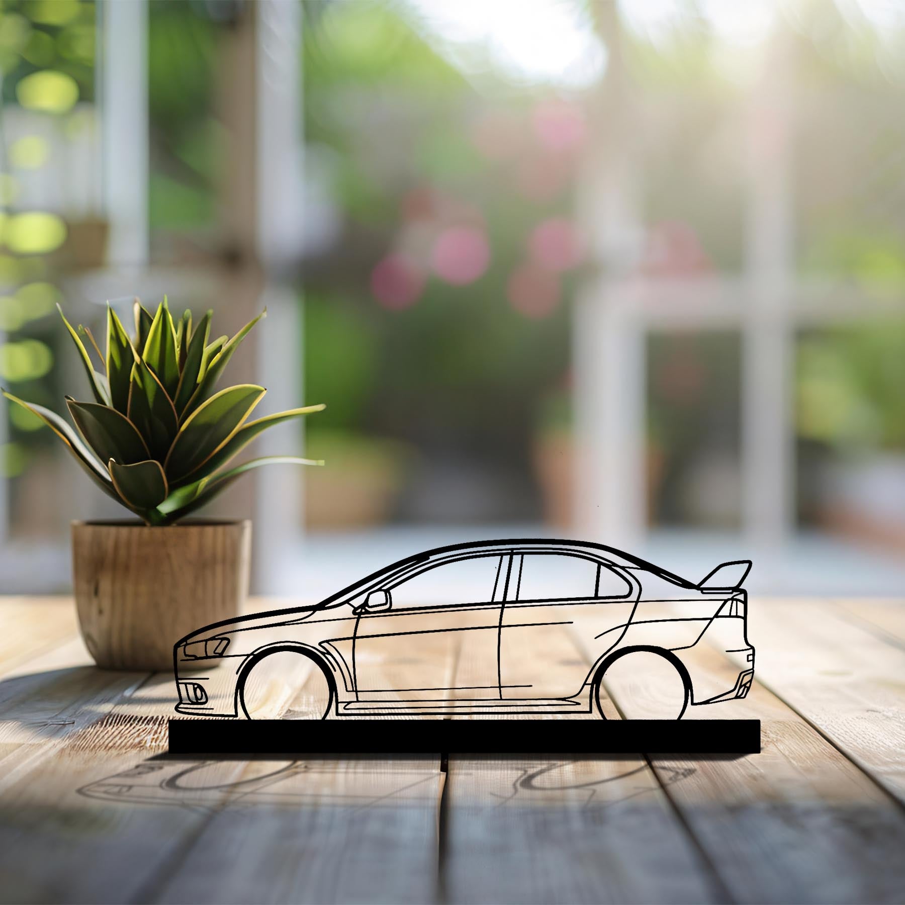 Evo X Silhouette Metal Art Stand