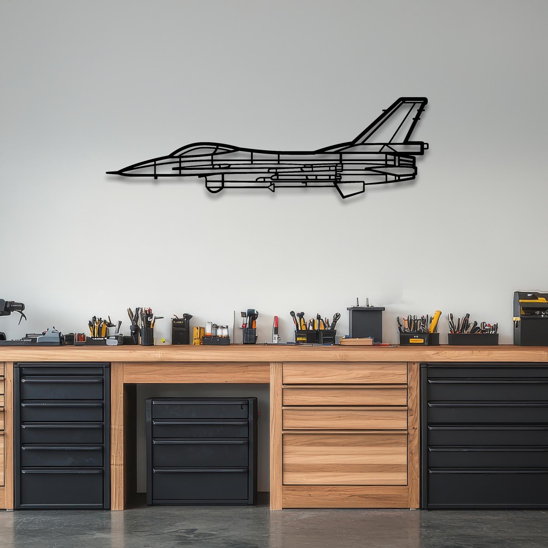 F-16A MLU Metal Aircraft Wall Art - NCP0561