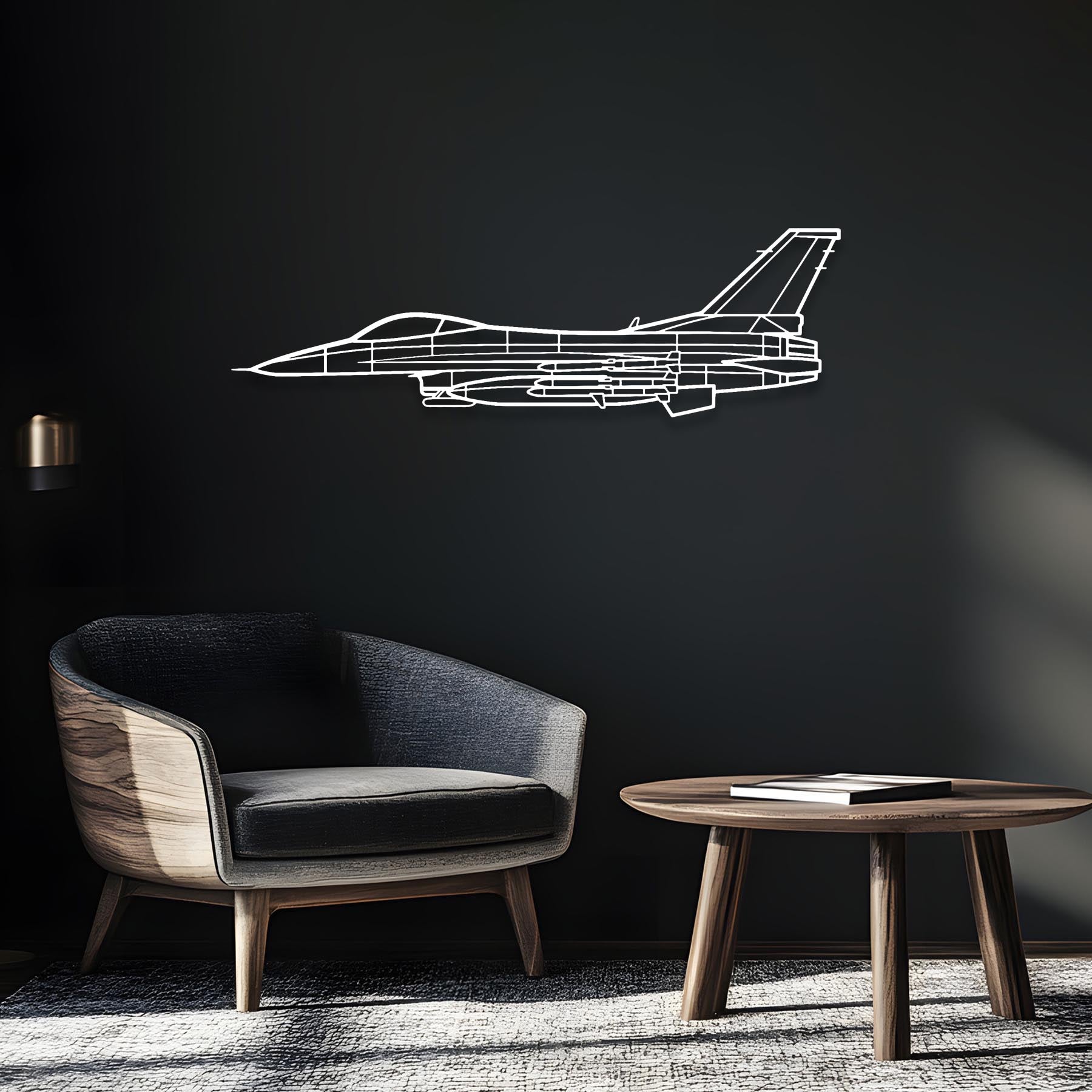F-16C Missiles Metal Aircraft Wall Art - NCP0280