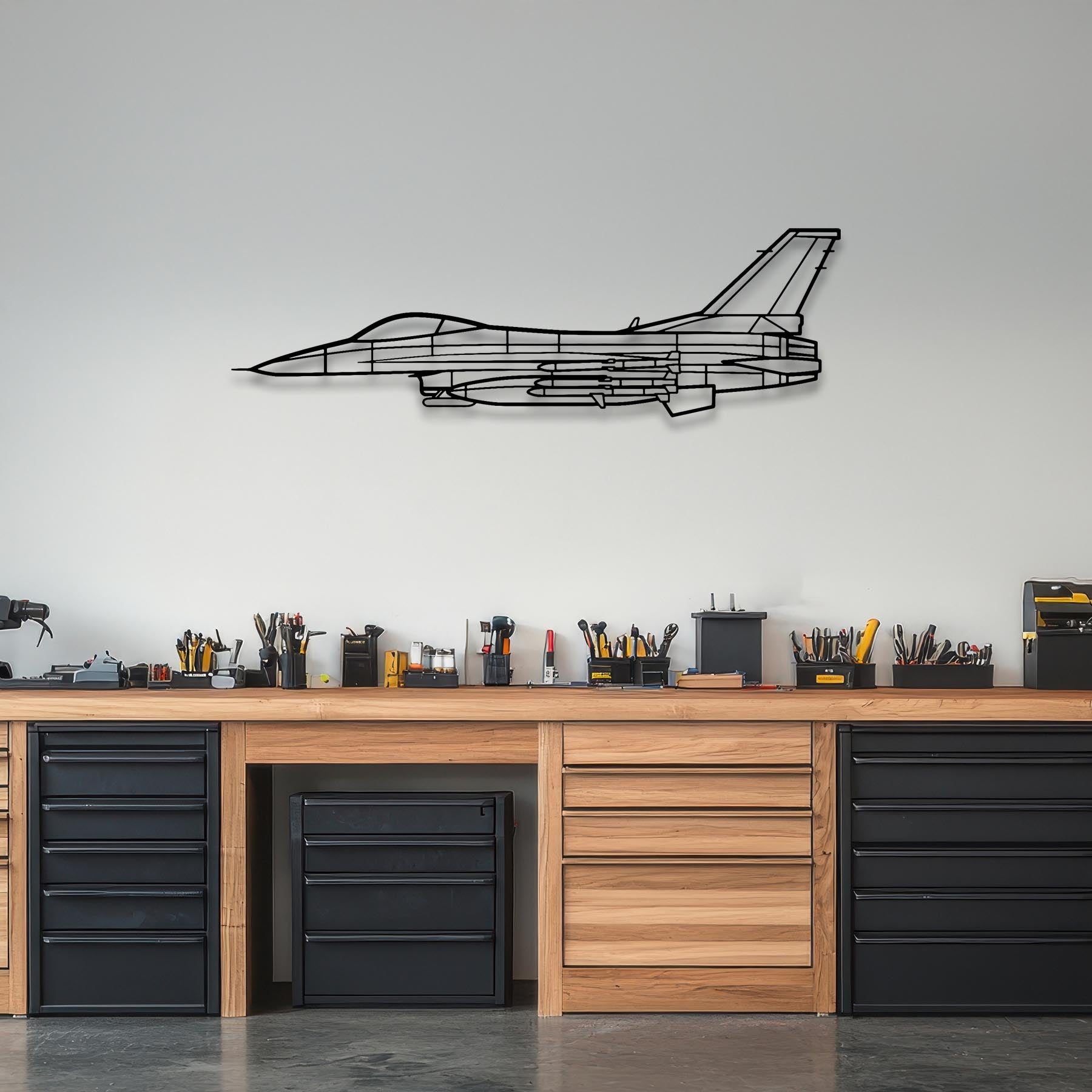 F-16C Missiles Metal Aircraft Wall Art - NCP0280