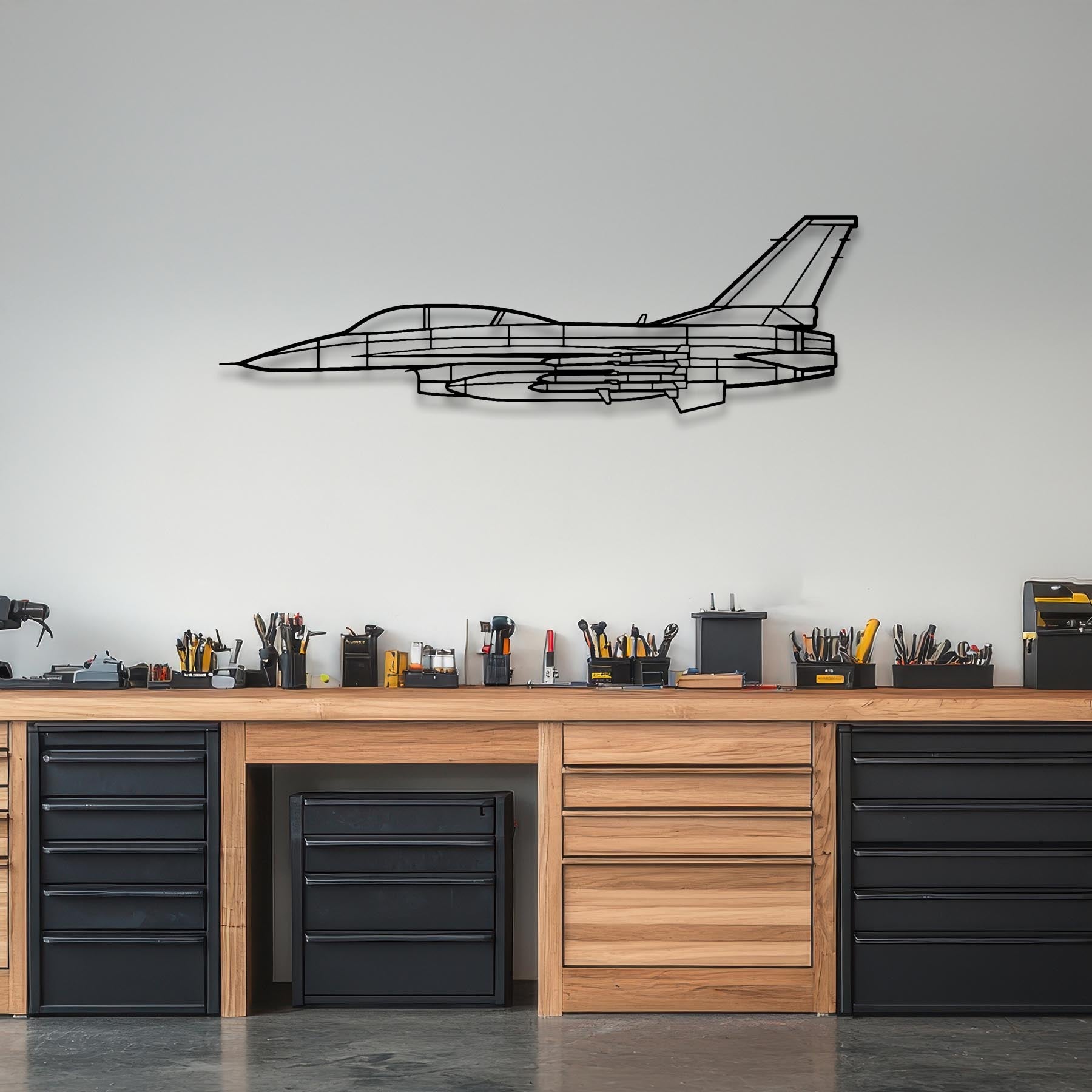 F-16D Metal Aircraft Wall Art - NCP0476