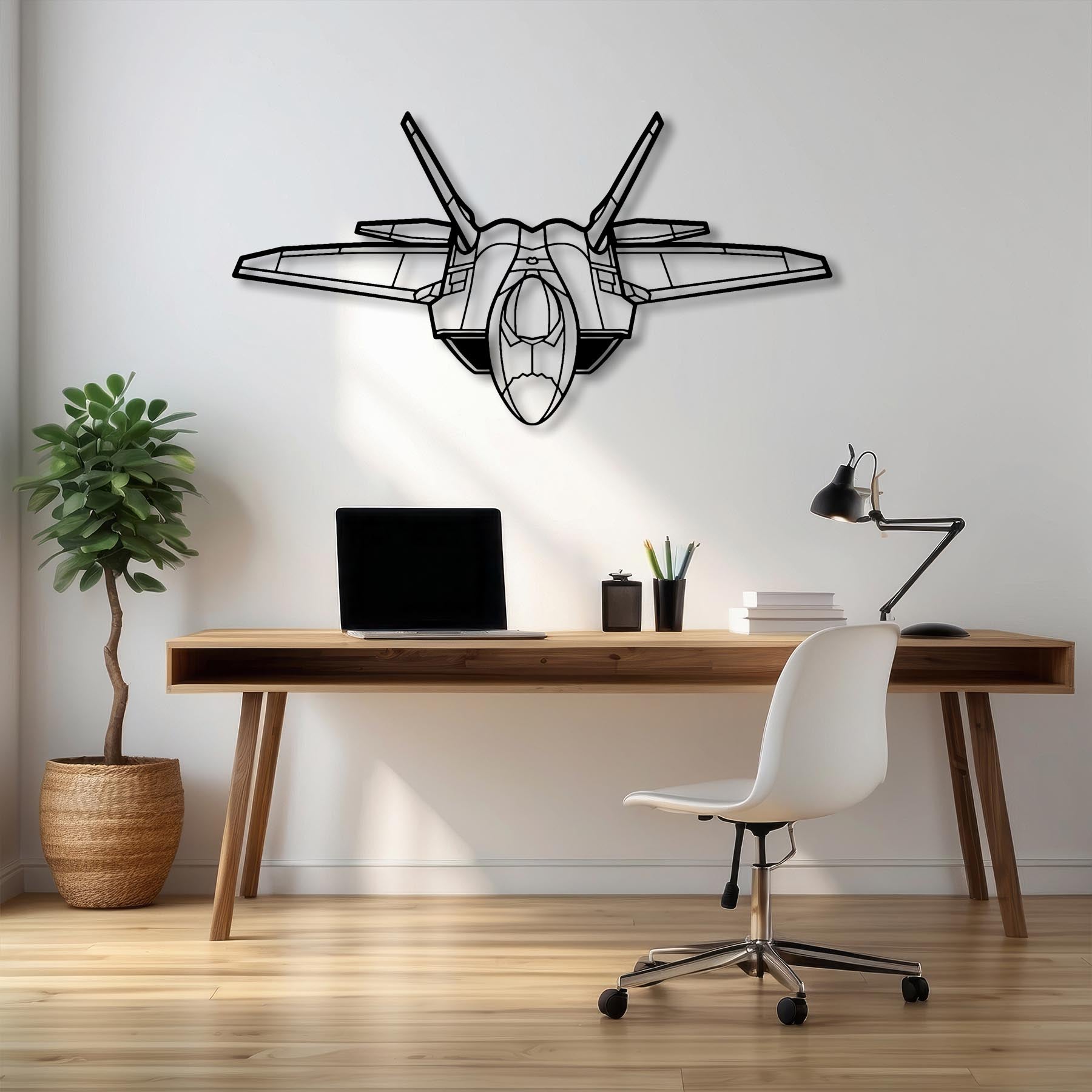 F-22 Raptor Angle Metal Aircraft Wall Art - NCP0078