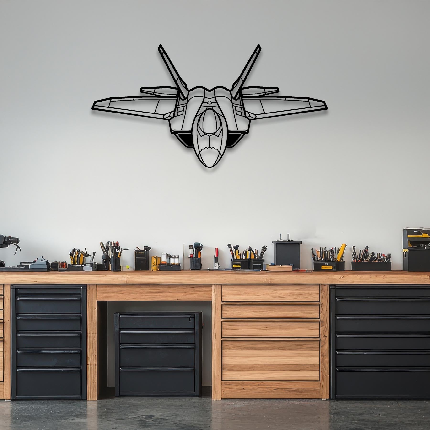 F-22 Raptor Angle Metal Aircraft Wall Art - NCP0078