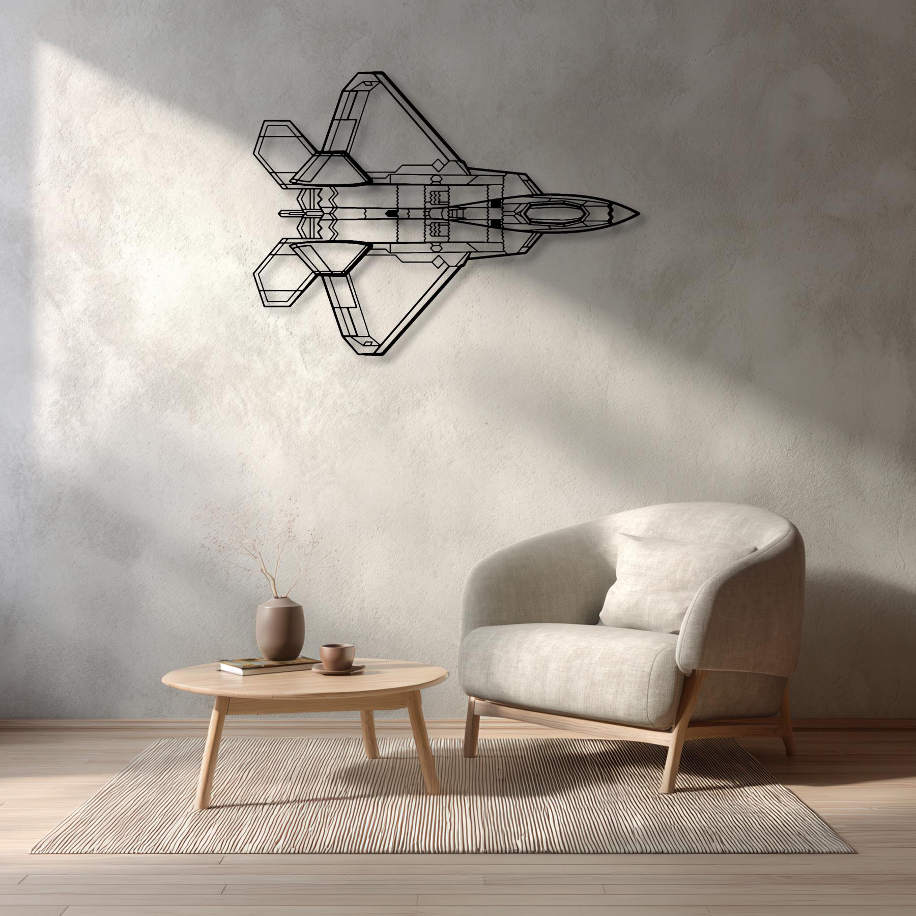 F-22 Raptor Top Metal Aircraft Wall Art - NCP0080