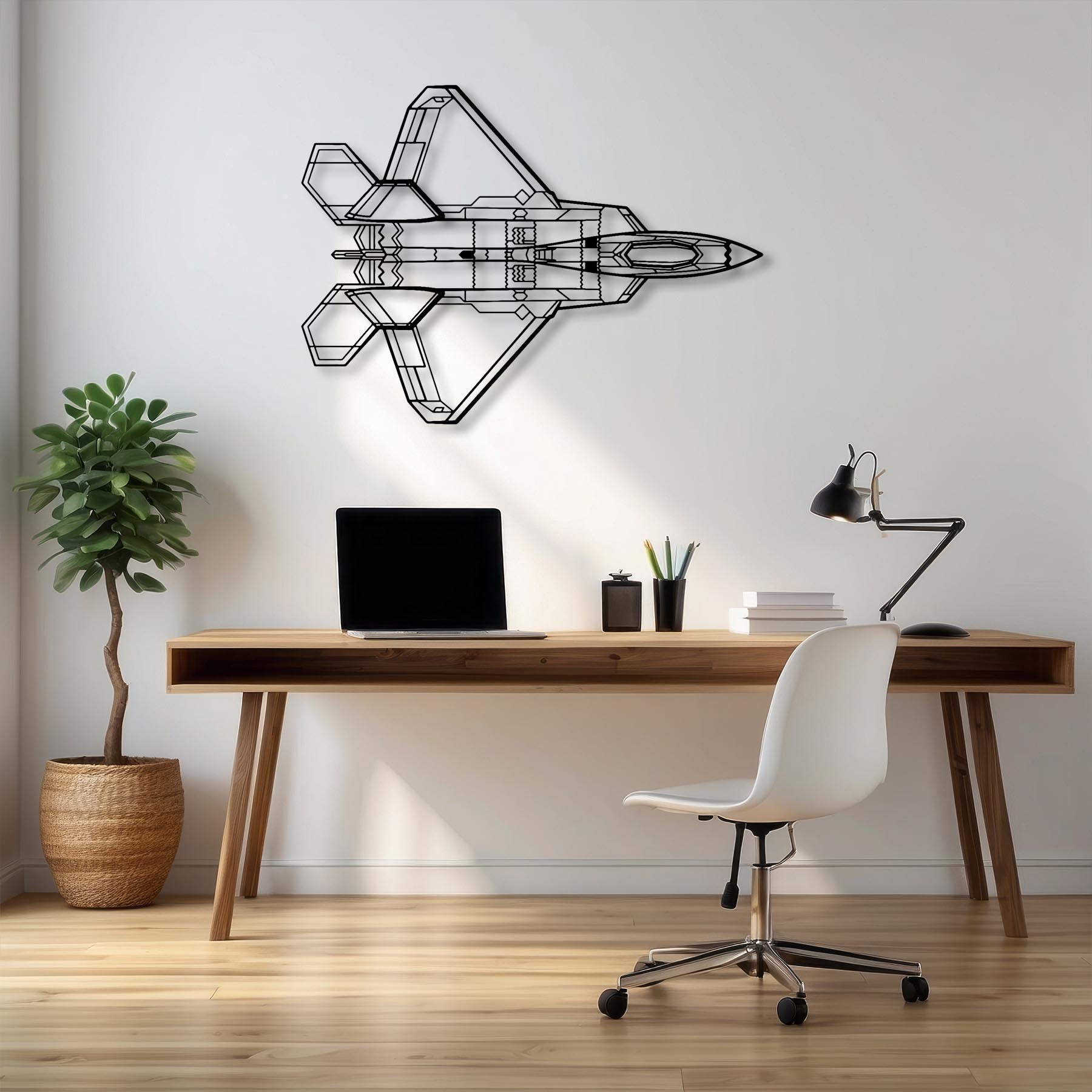 F-22 Raptor Top Metal Aircraft Wall Art - NCP0080