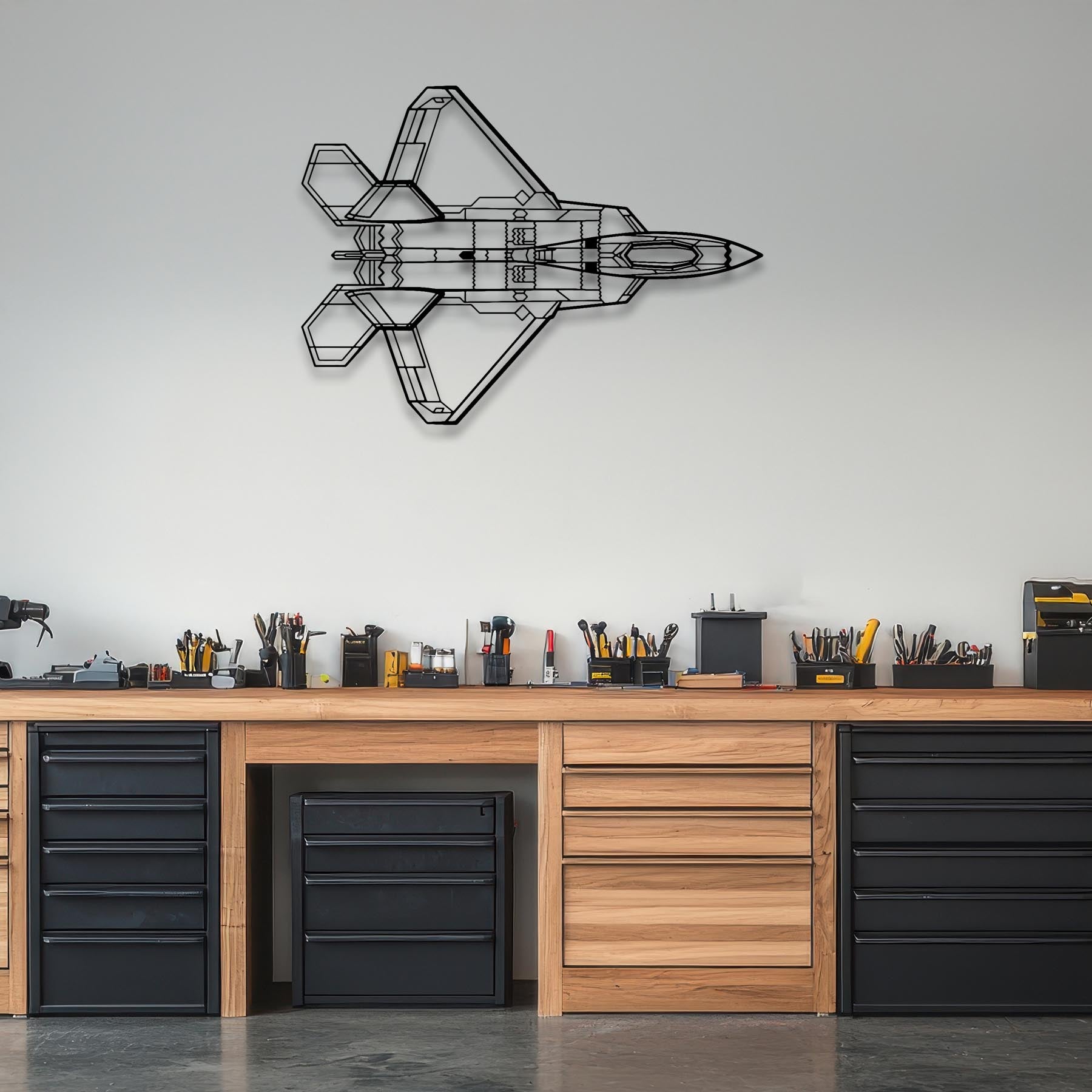 F-22 Raptor Top Metal Aircraft Wall Art - NCP0080