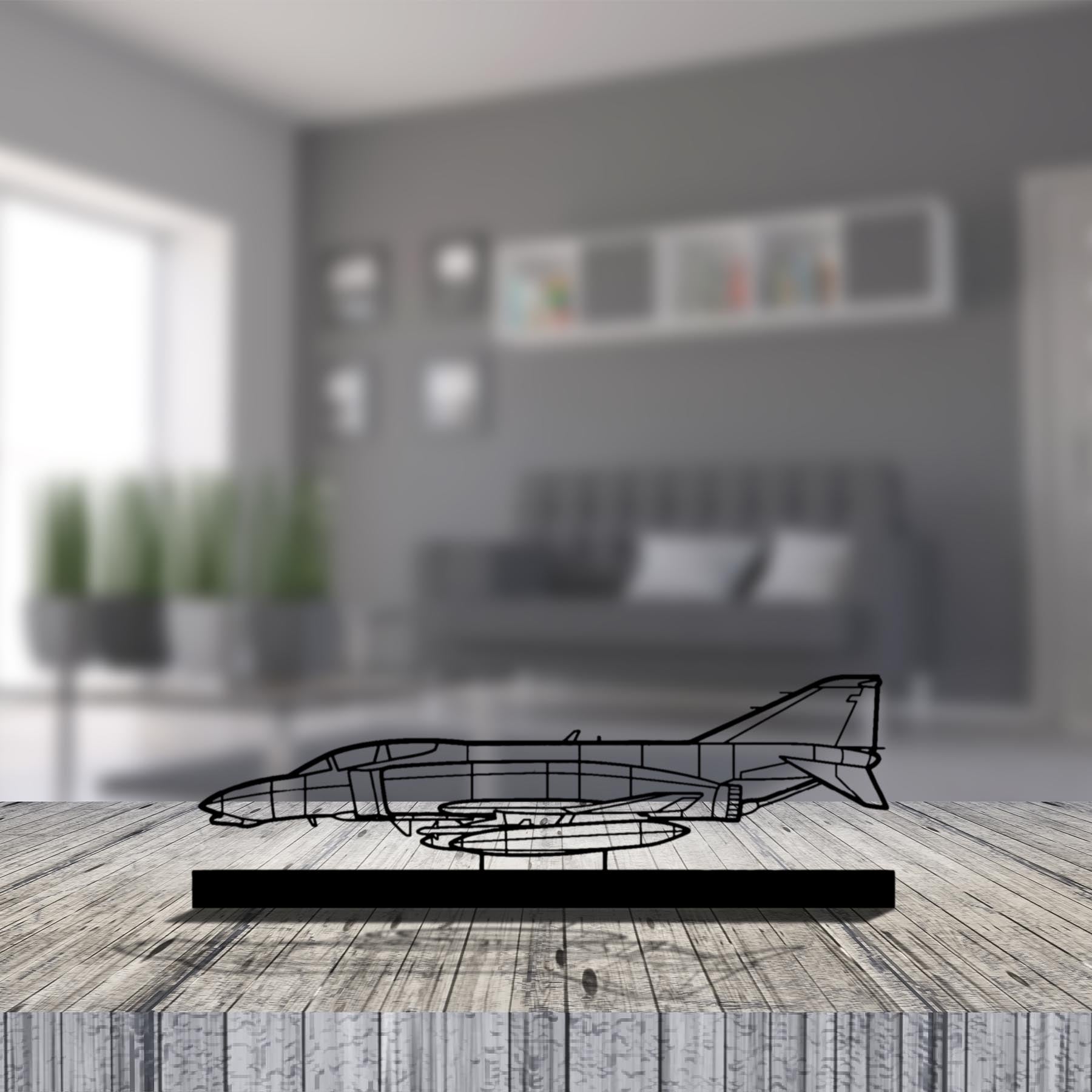 F-4B Phantom 2 Navy Silhouette Metal Art Stand