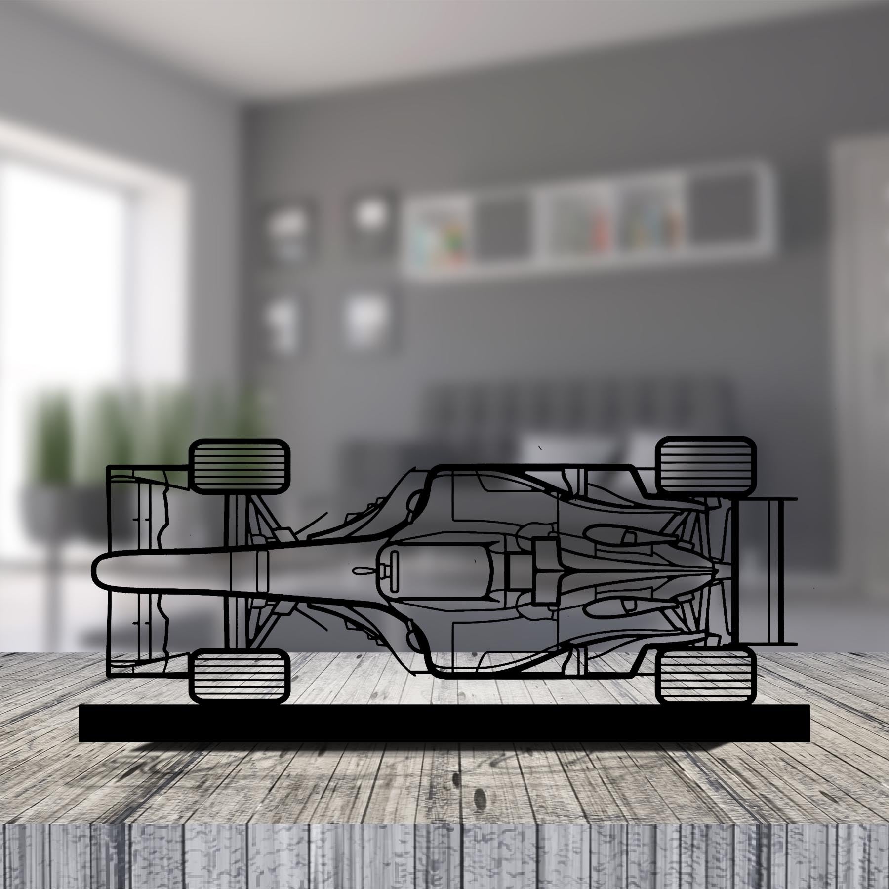 F1 2004 Top View Silhouette Metal Art Stand