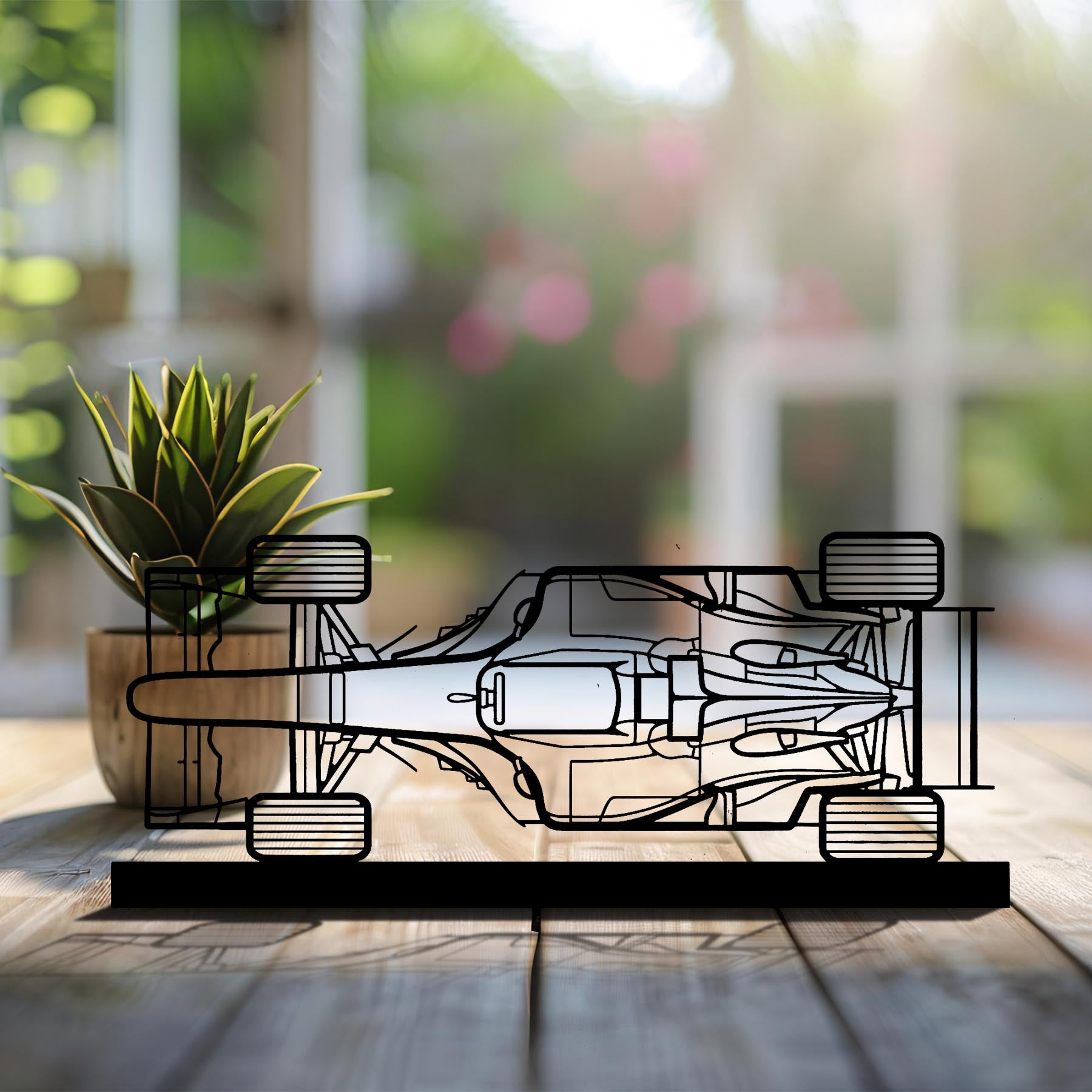 F1 2004 Top View Silhouette Metal Art Stand