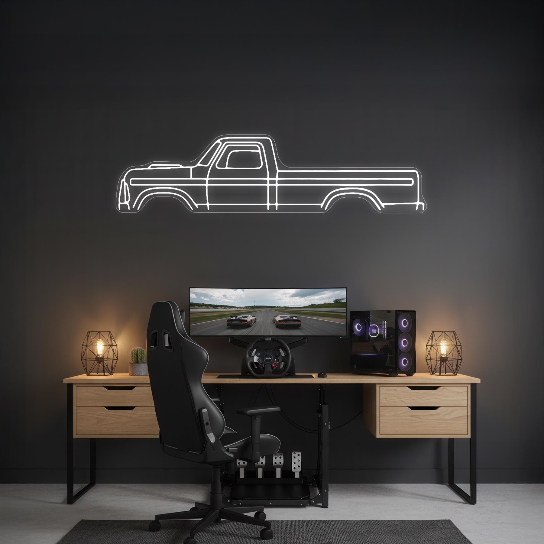 F250 1975 Neon Silhouette