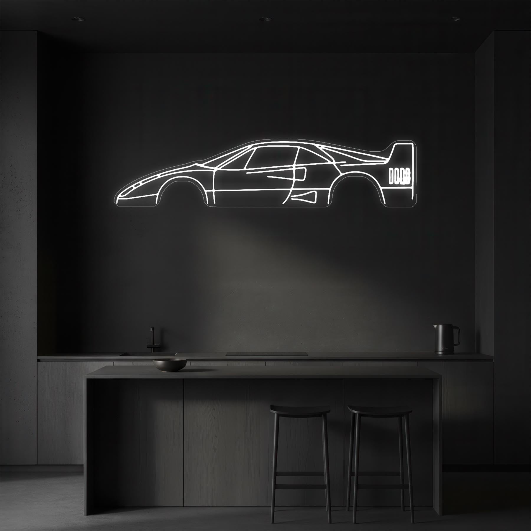 F40 Neon Silhouette