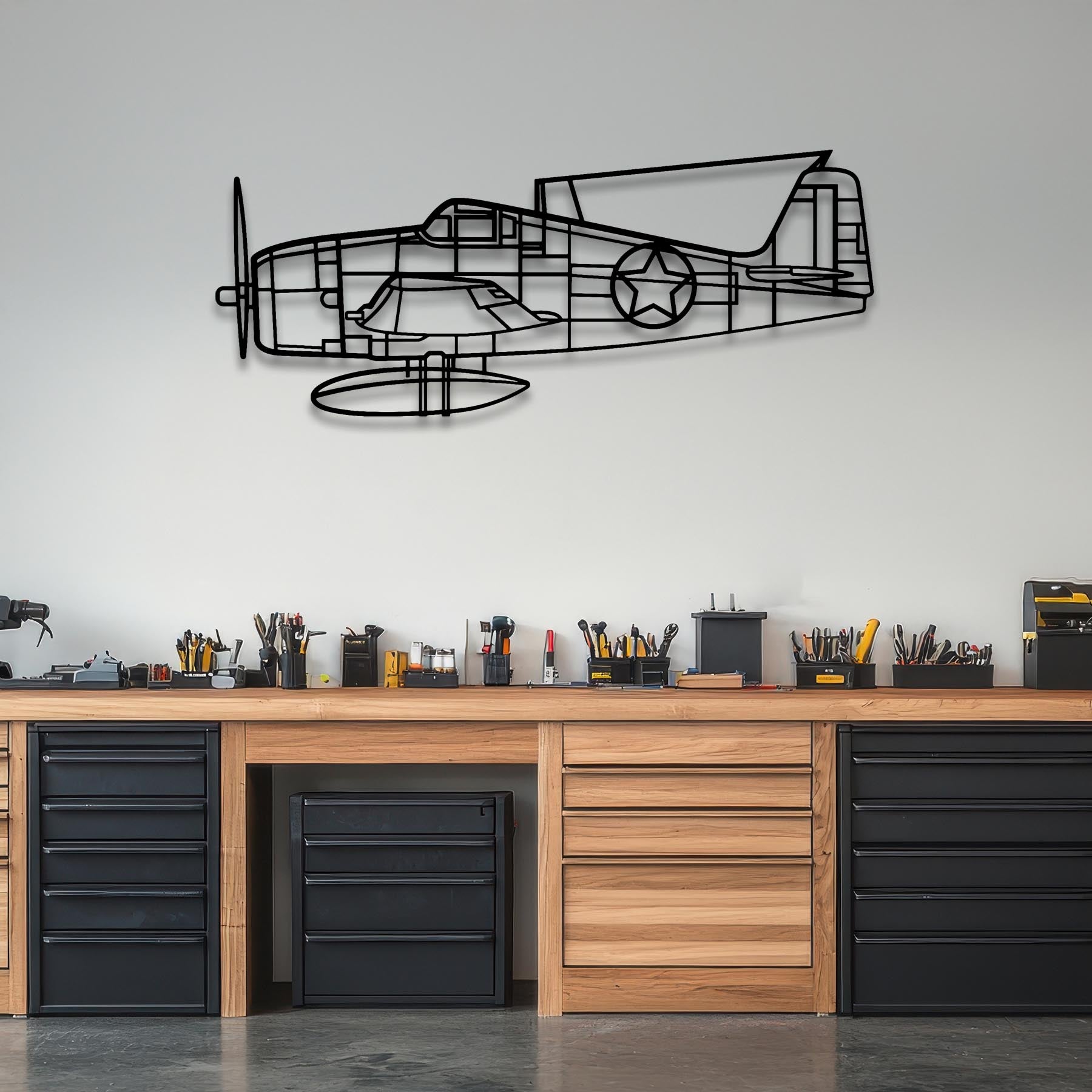 F6F-3 Hellcat Metal Aircraft Wall Art - NCP0557