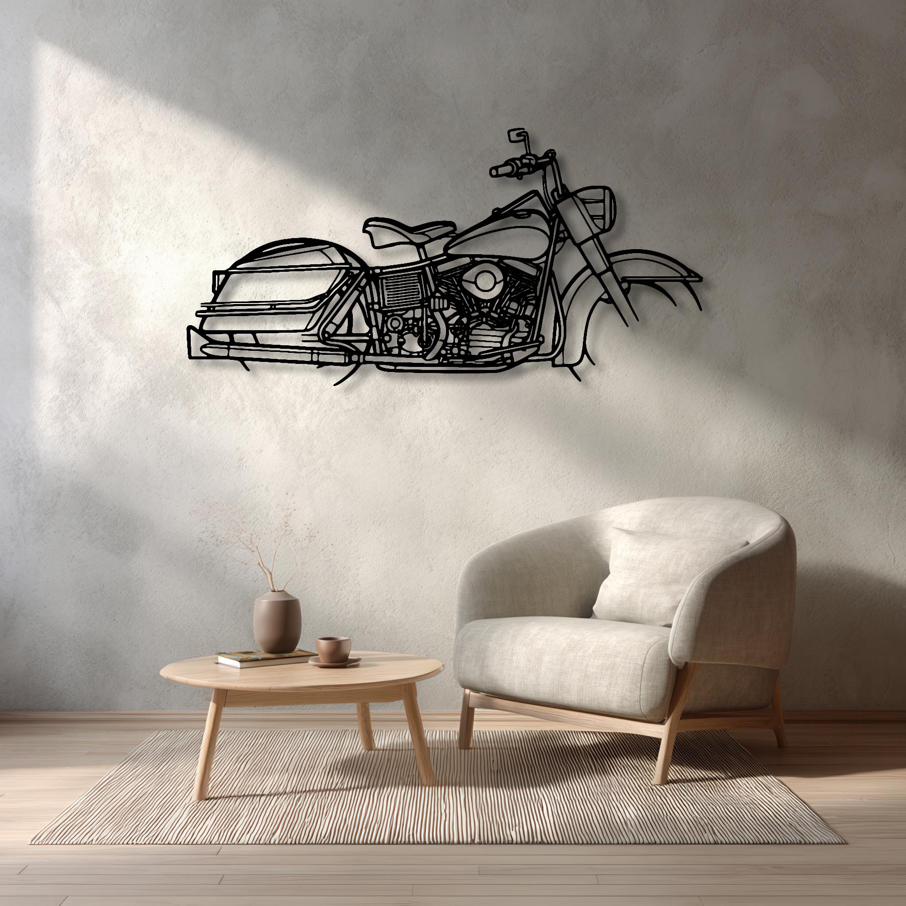 FLH Panhead 1965 Silhouette Metal Wall Art