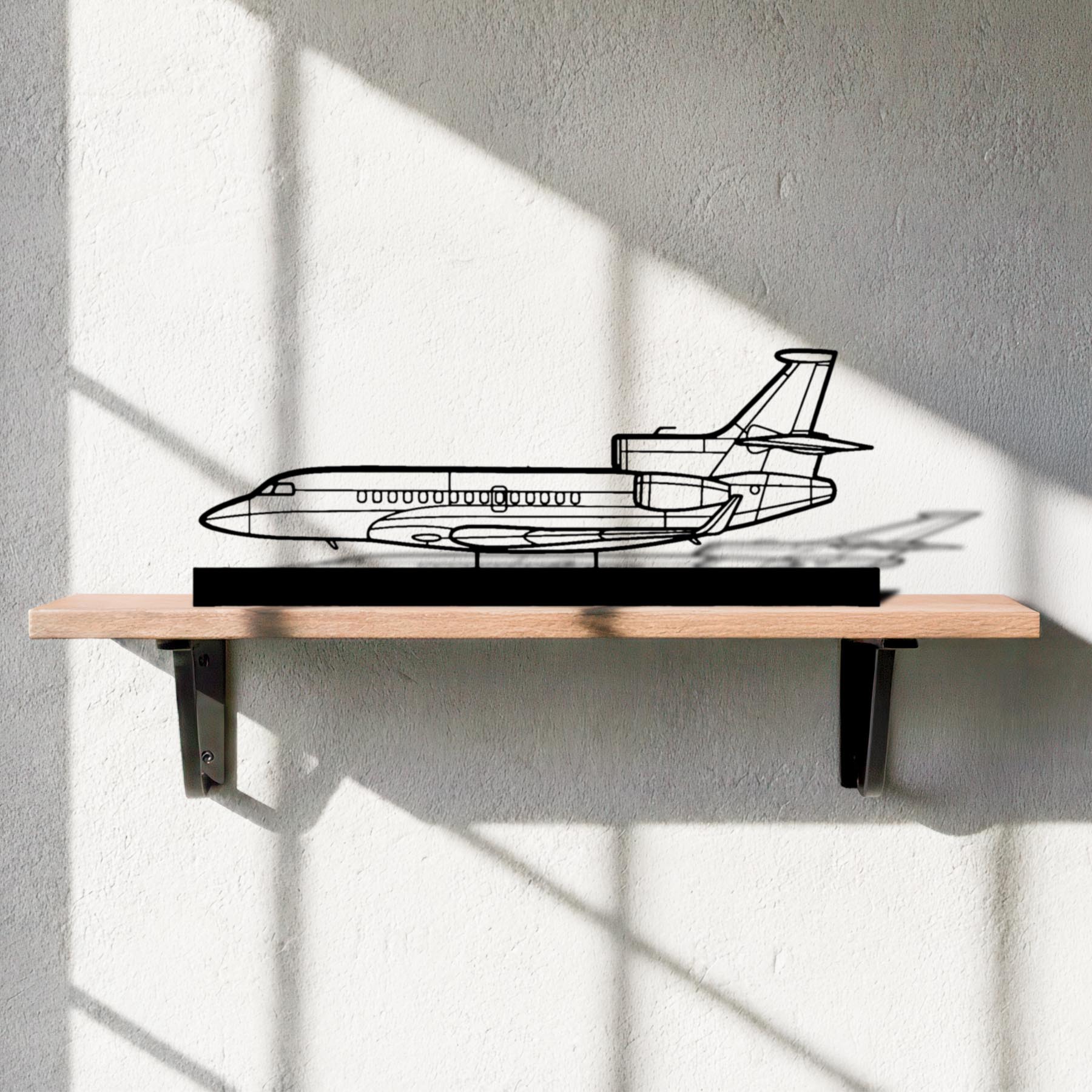 Falcon 7X Silhouette Metal Art Stand