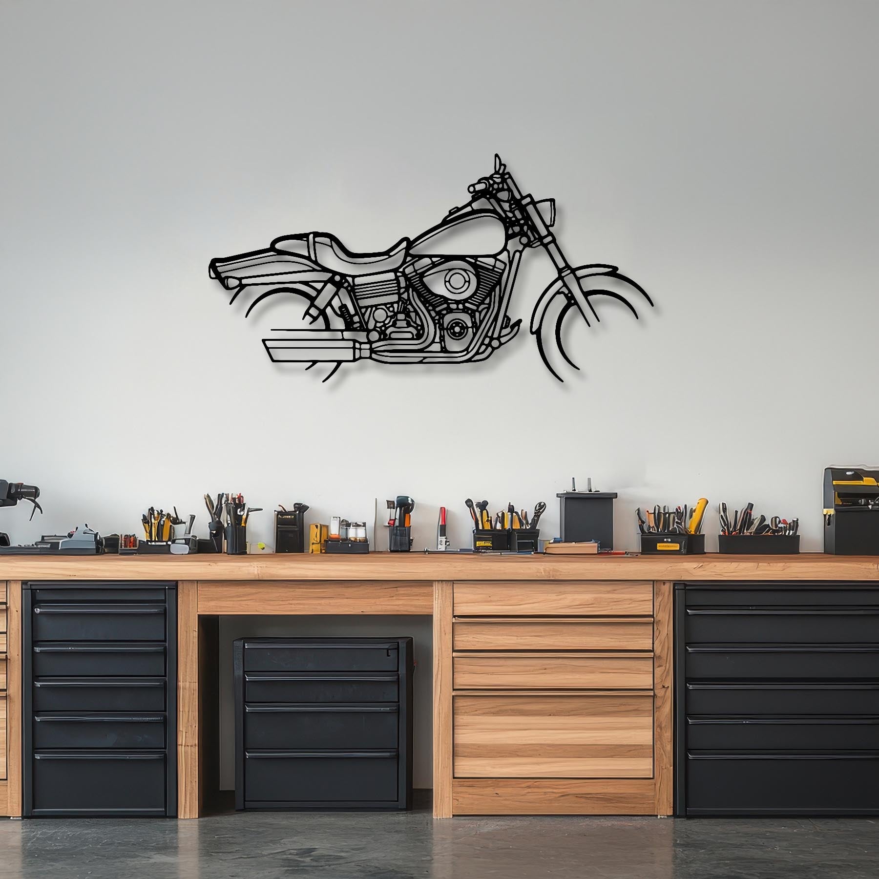Fat Bob 2010 Silhouette Metal Wall Art