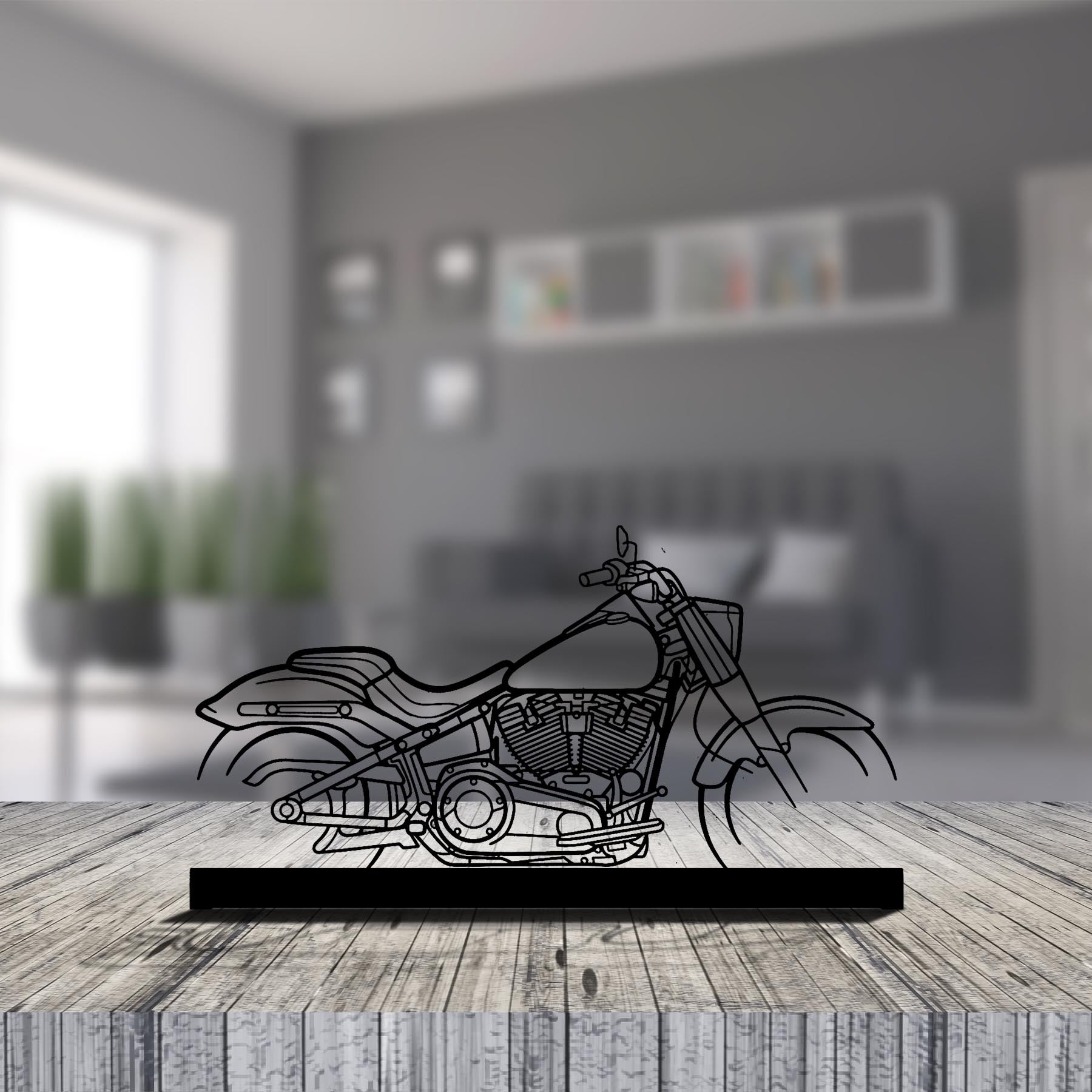 Fat Boy Silhouette Metal Art Stand