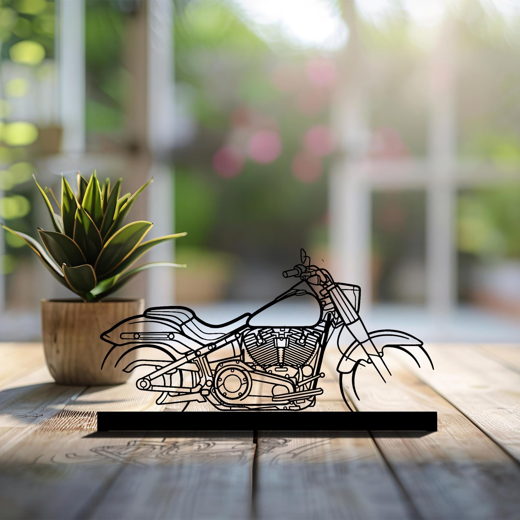 Fat Boy Silhouette Metal Art Stand