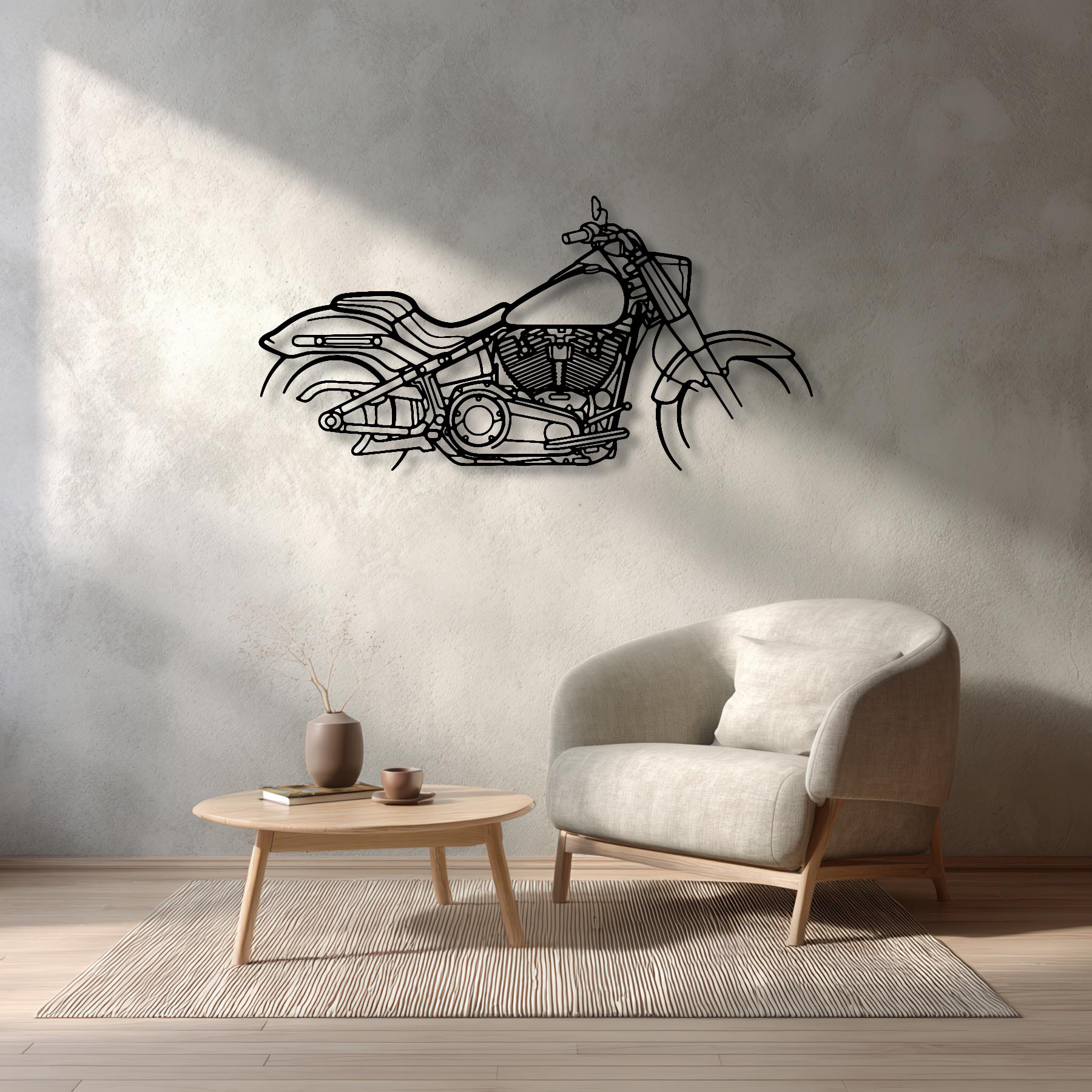 Fat Boy Silhouette Metal Wall Art
