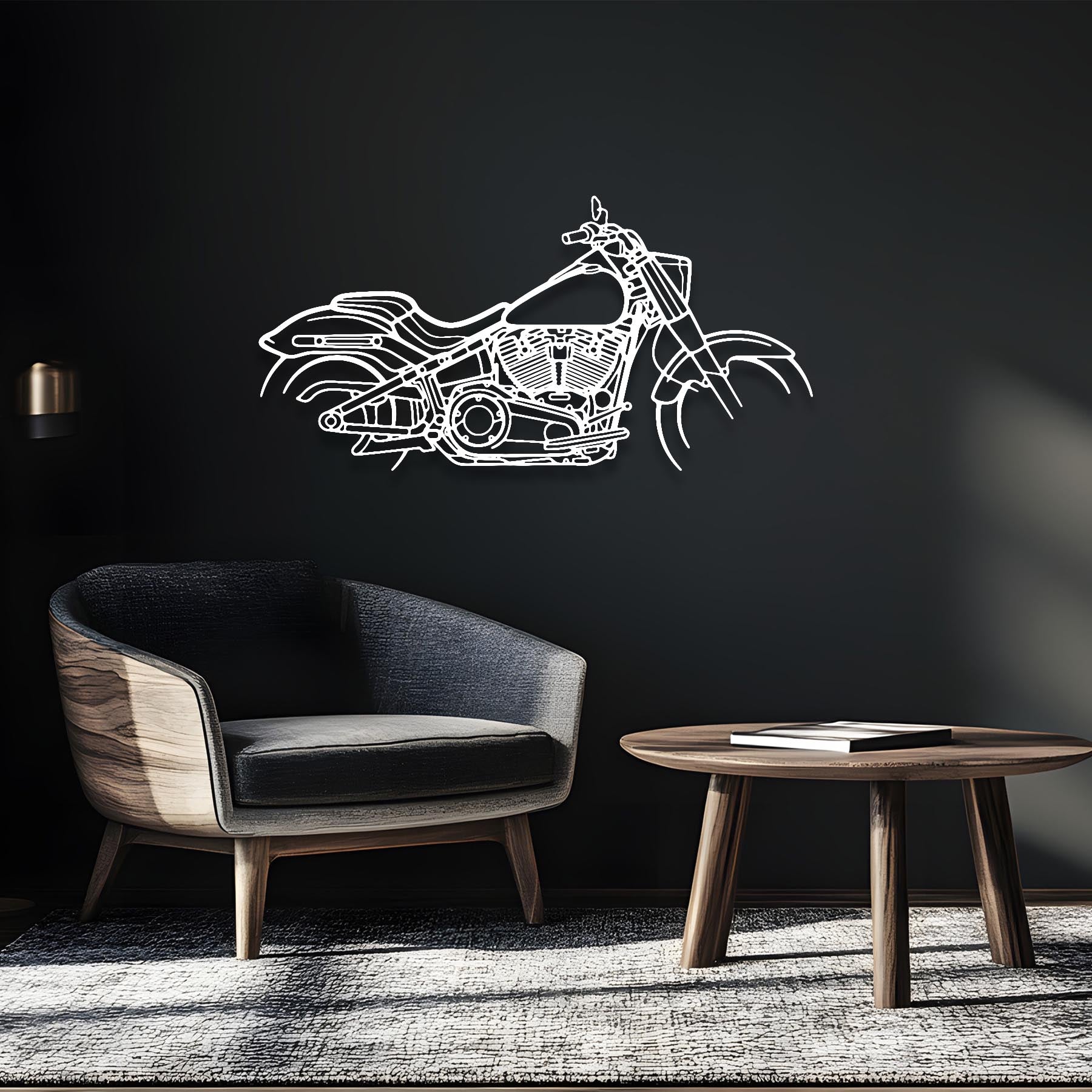 Fat Boy Silhouette Metal Wall Art