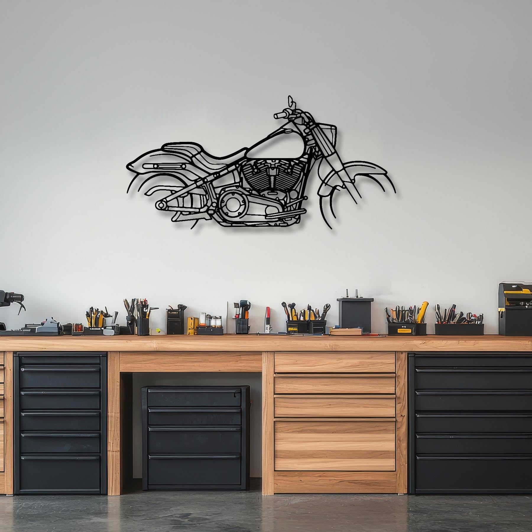 Fat Boy Silhouette Metal Wall Art