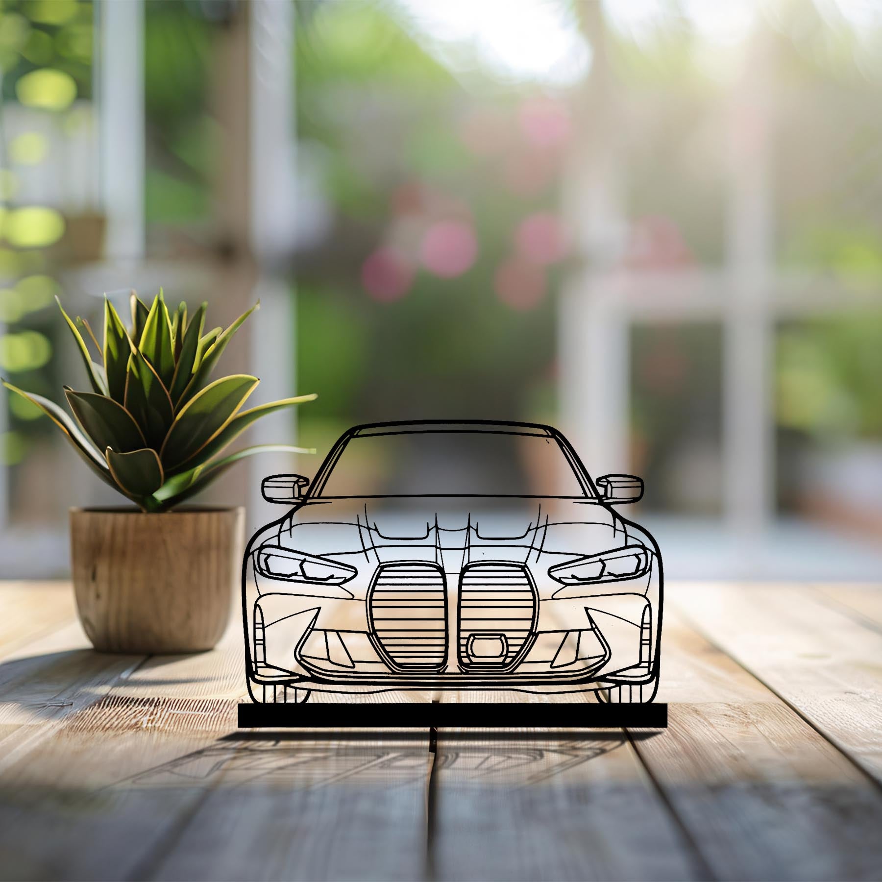 G80 M3 Front Silhouette Metal Art Stand