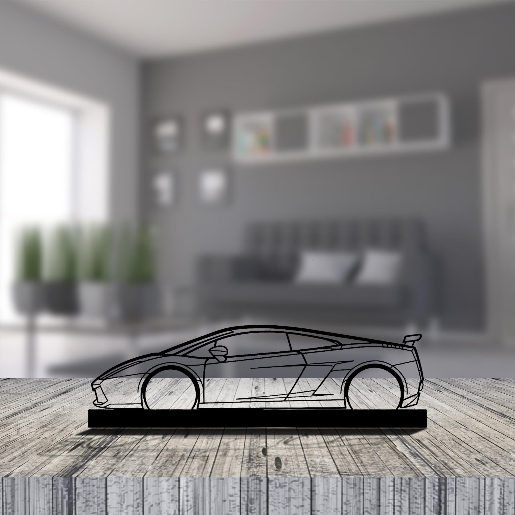 Gallardo Superleggera 2007 Silhouette Metal Art Stand