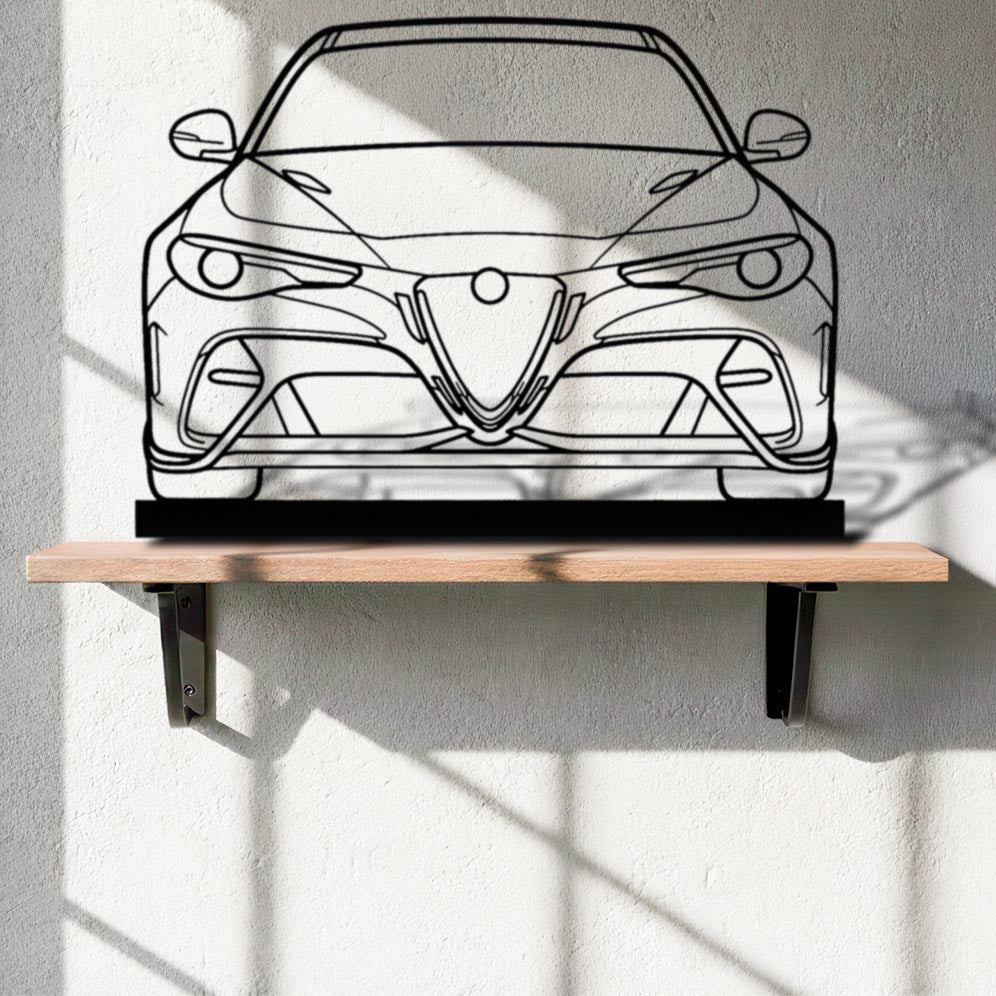 Giulia GTAm Front 2020 Silhouette Metal Art Stand