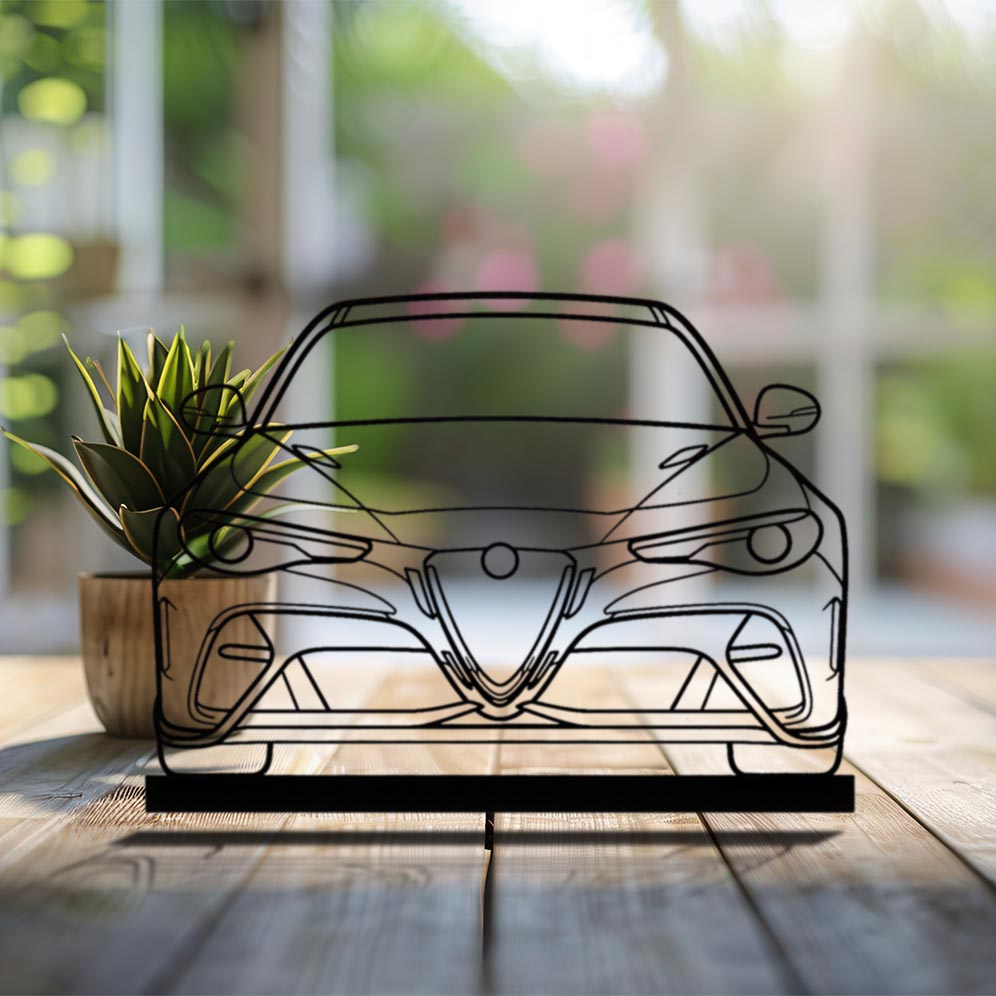 Giulia GTAm Front 2020 Silhouette Metal Art Stand