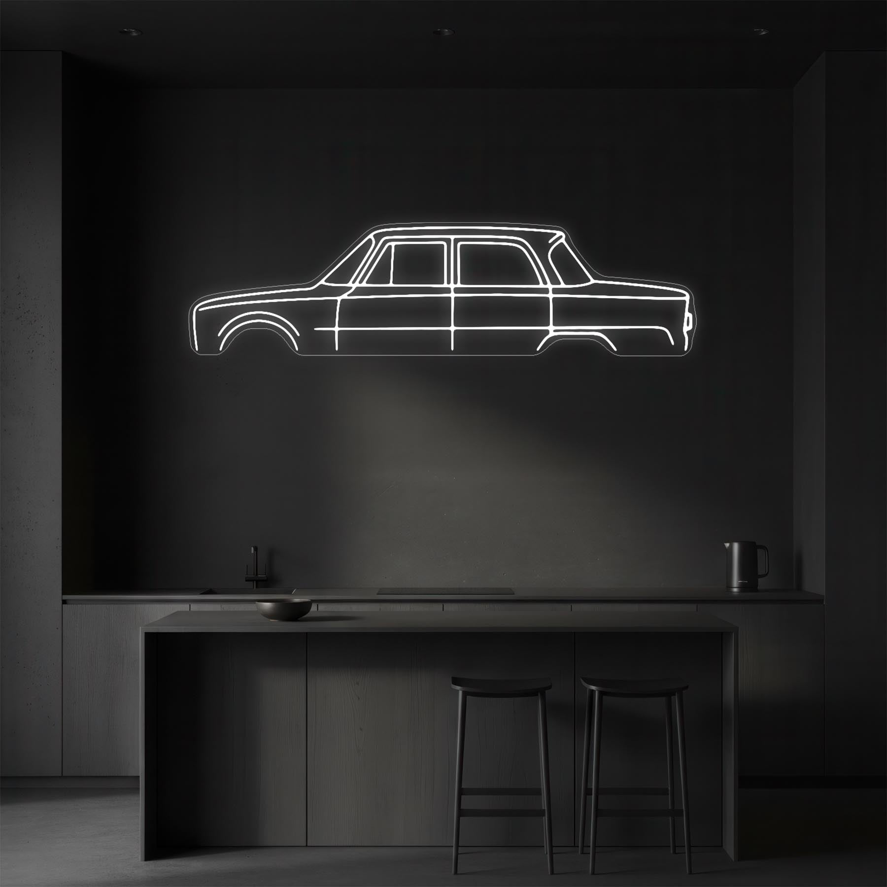Giulia Saloon 1970 Neon Silhouette