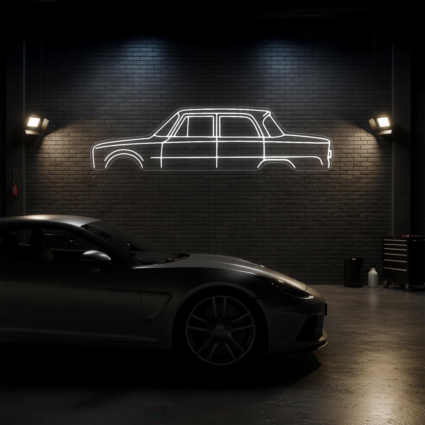 Giulia Saloon 1970 Neon Silhouette